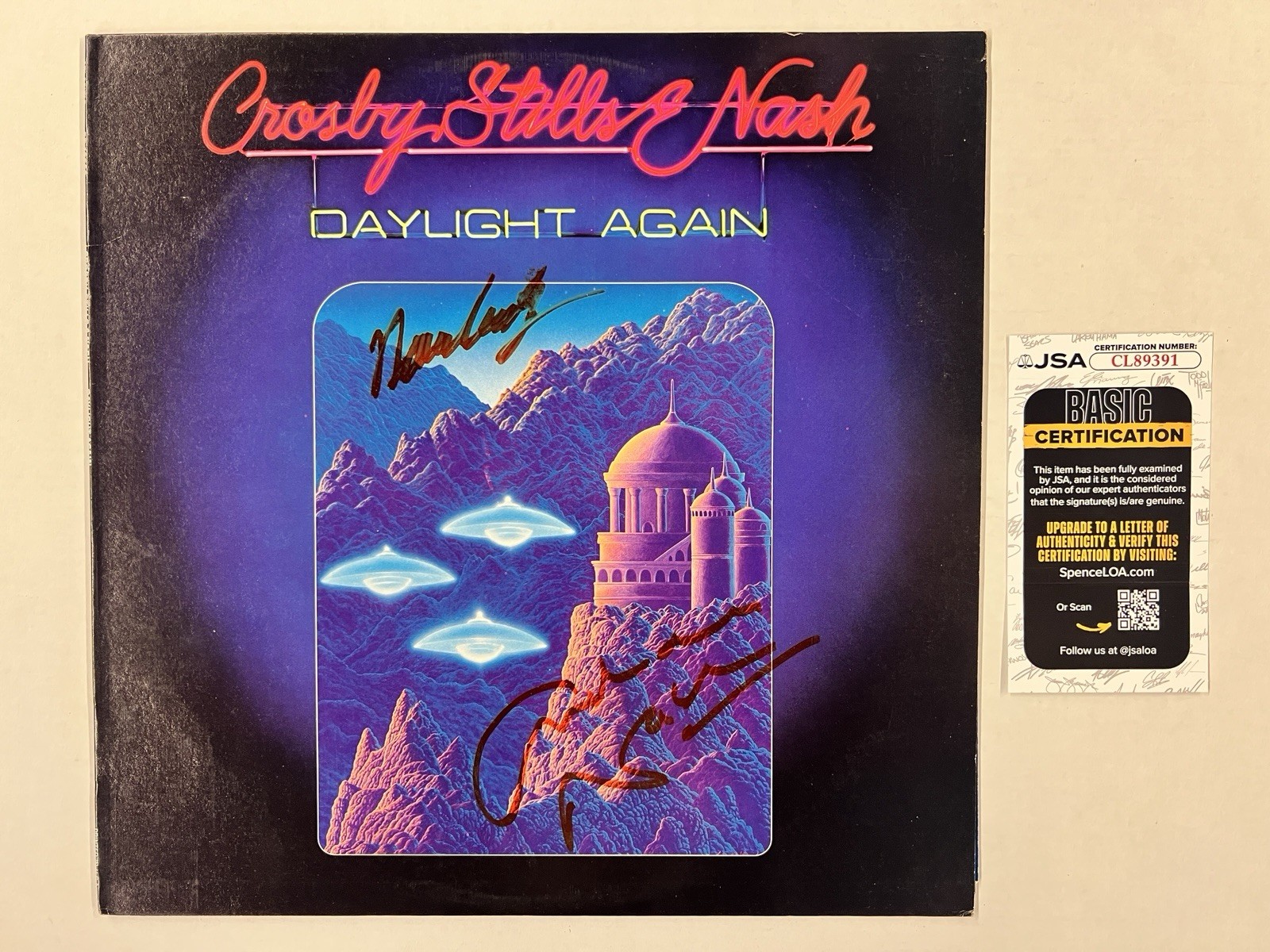 David Crosby Graham Nash Signed CSN LP Daylight Again JSA COA