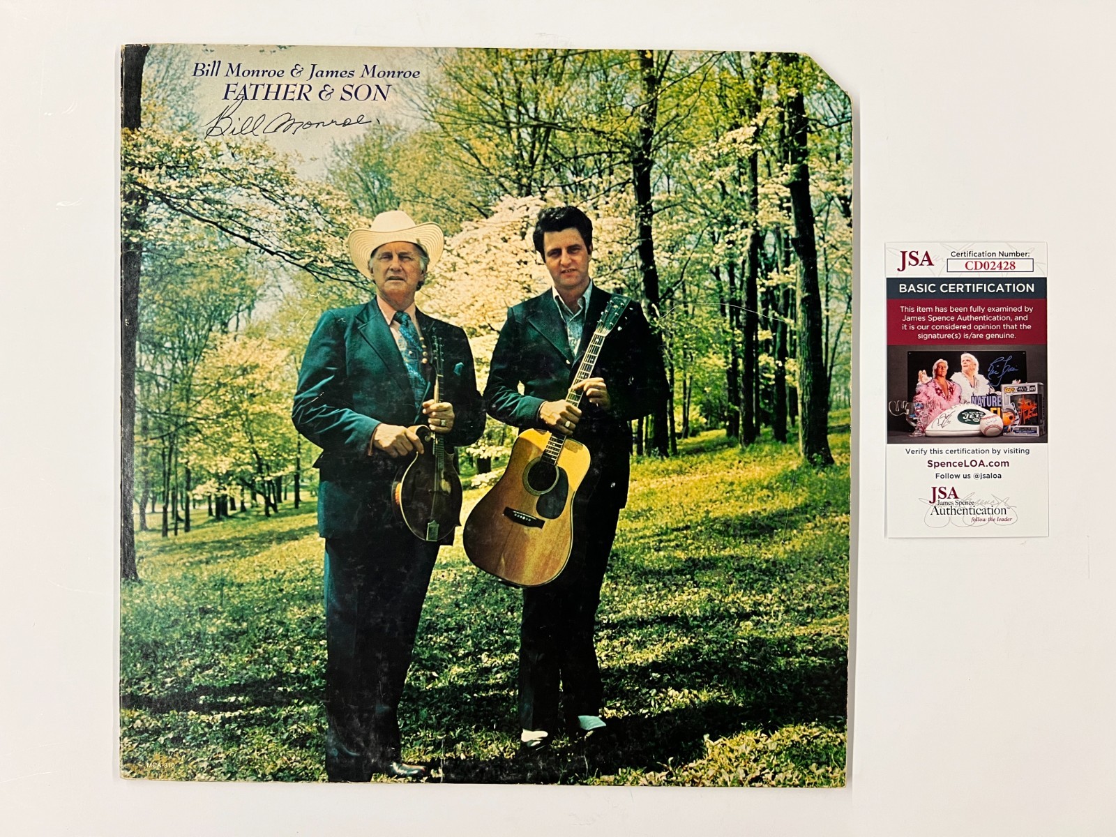 Bill Monroe Signed Autographed Vinyl LP James Monroe Father and Son JSA
