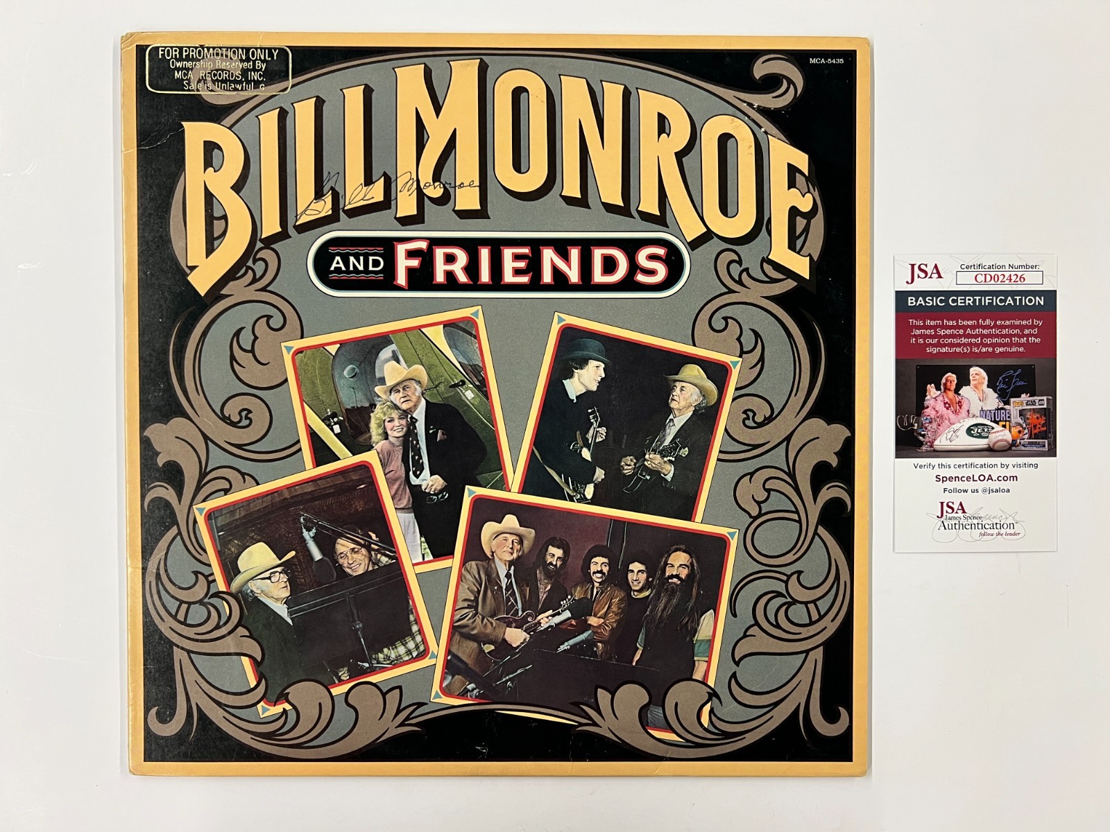 Bill Monroe Signed Autographed Vinyl LP Bill Monroe and Friends JSA