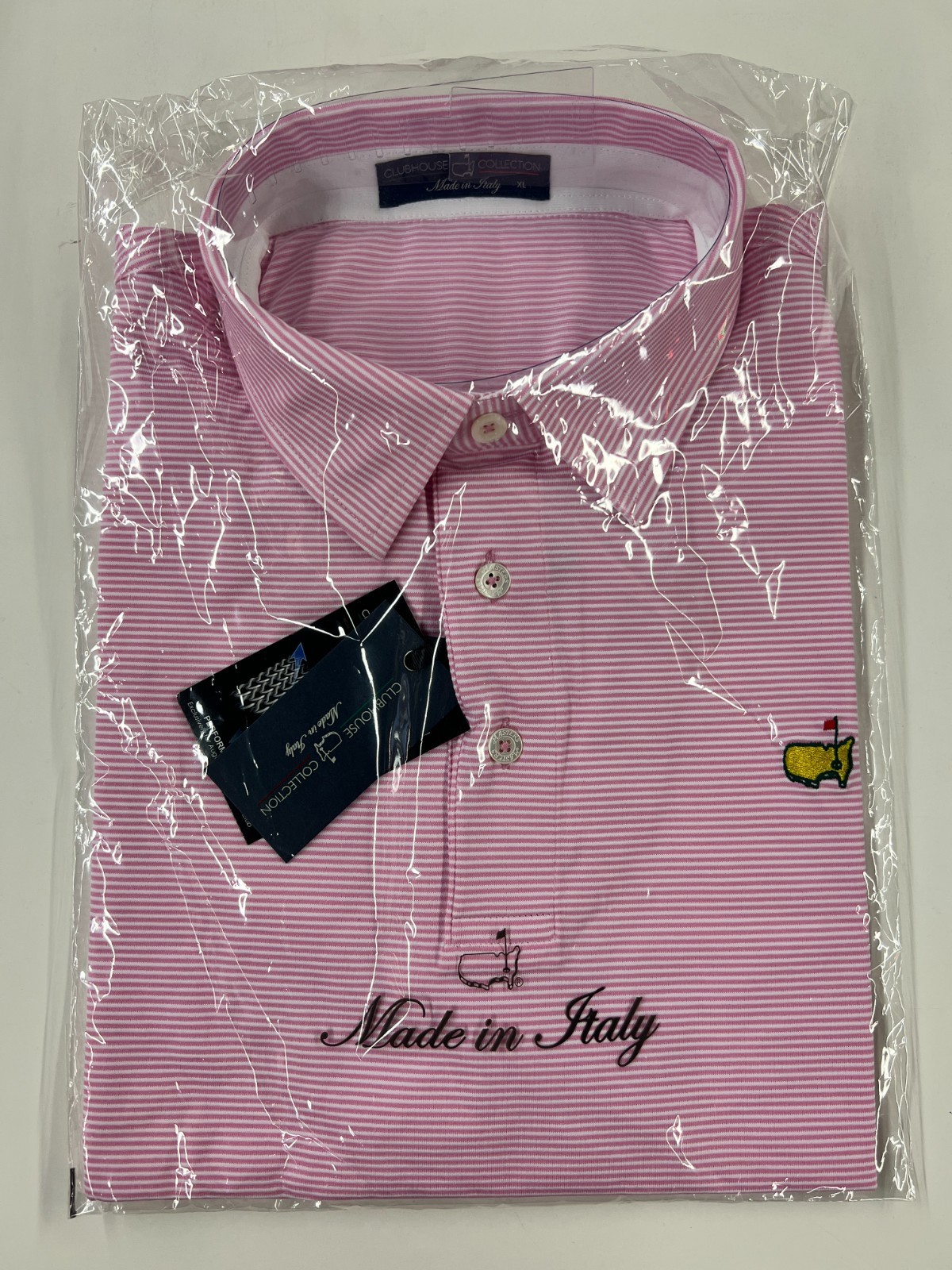 Masters Clubhouse Collection Italy Golf Polo Pink Augusta National NEW Tags XL