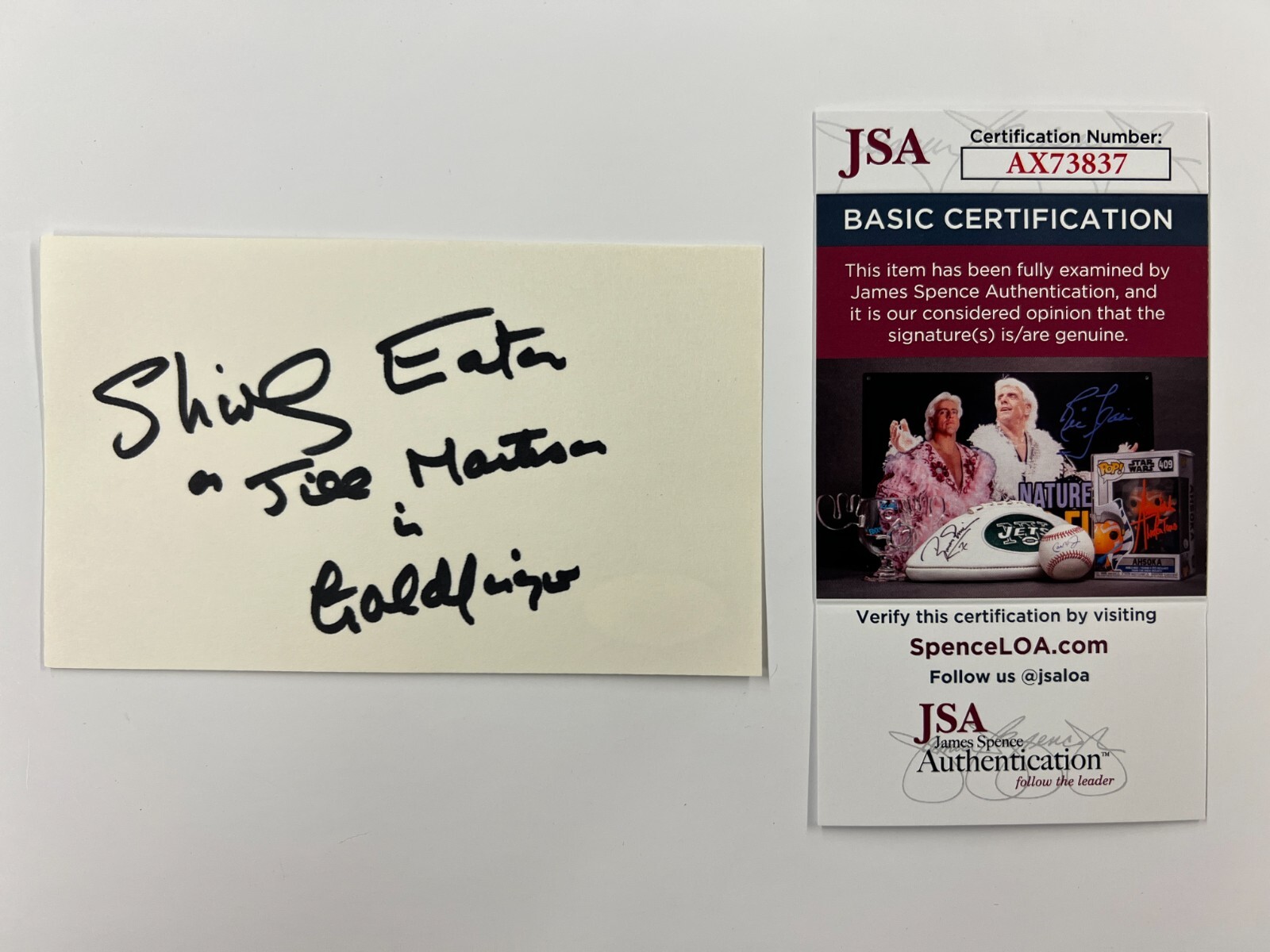 Shirley Eaton James Bond Goldfinger Sean Connery Signed Autographed Cut JSA