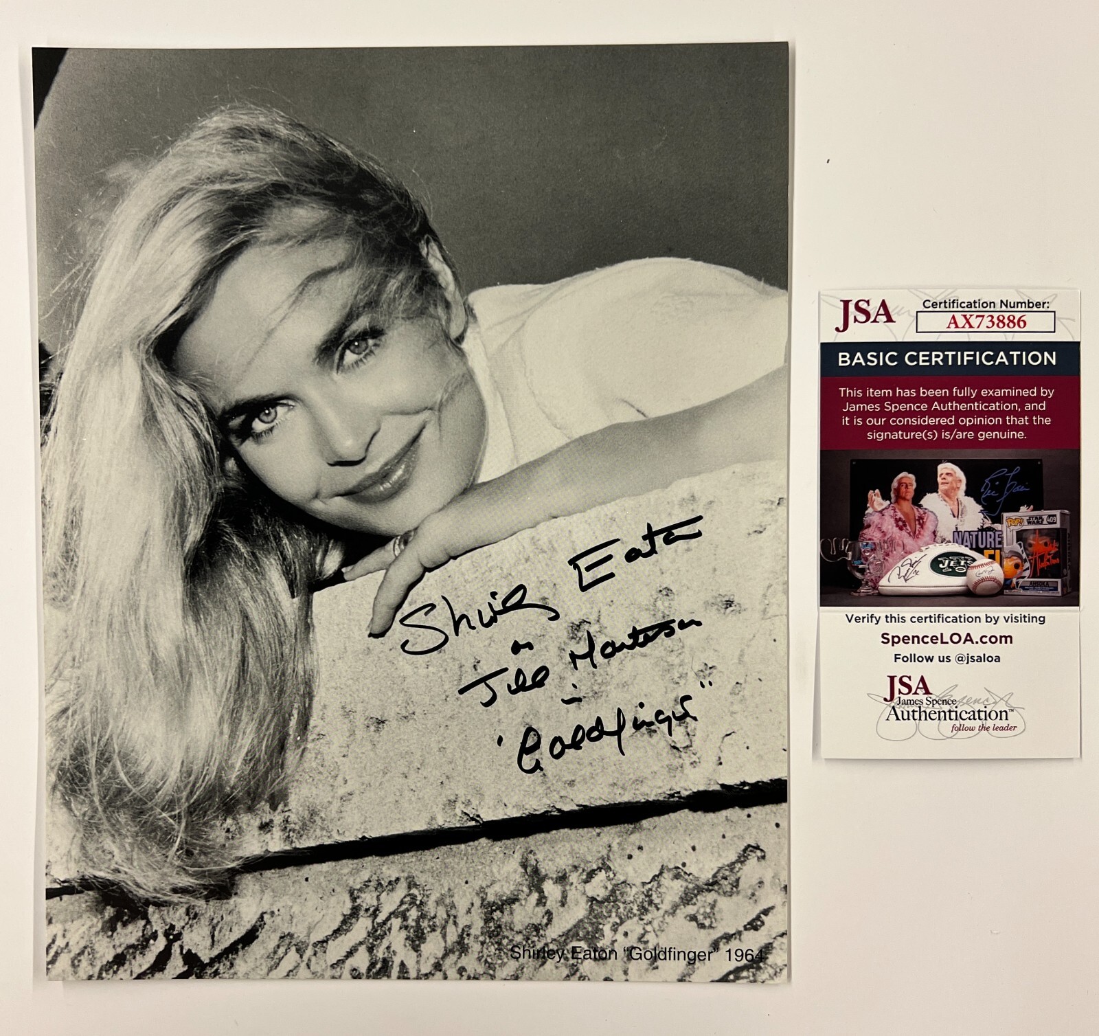 Shirley Eaton James Bond Goldfinger Sean Connery Signed Autographed 8x10 JSA