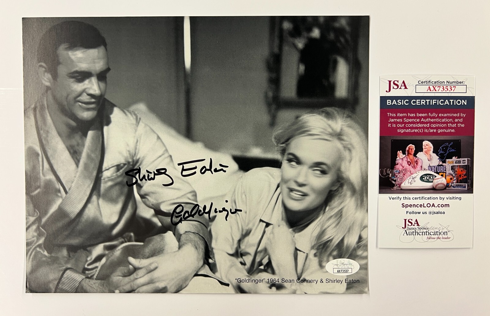 Shirley Eaton James Bond Goldfinger Sean Connery Signed Autographed 8x10 JSA