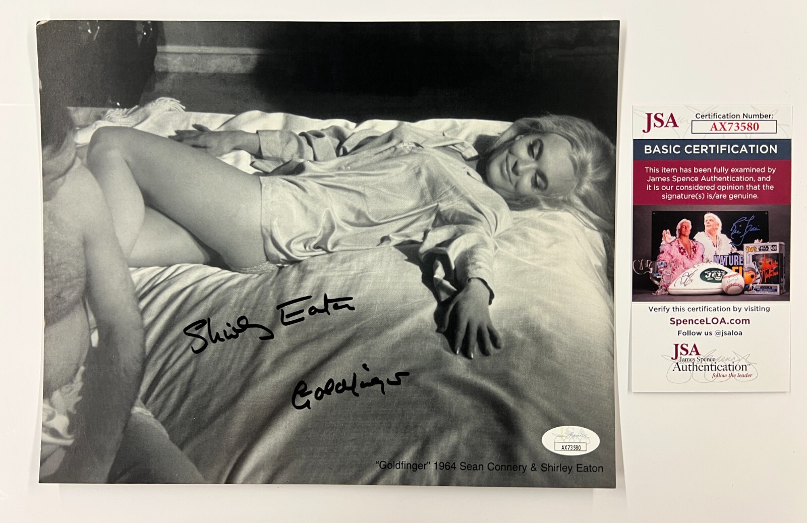 Shirley Eaton James Bond Goldfinger Sean Connery Signed Autographed 8x10 JSA