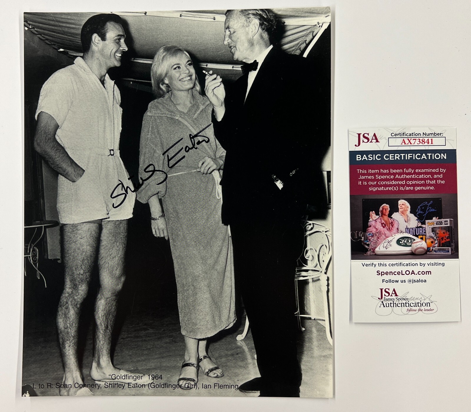 Shirley Eaton James Bond Goldfinger Sean Connery Signed Autographed 8x10 JSA