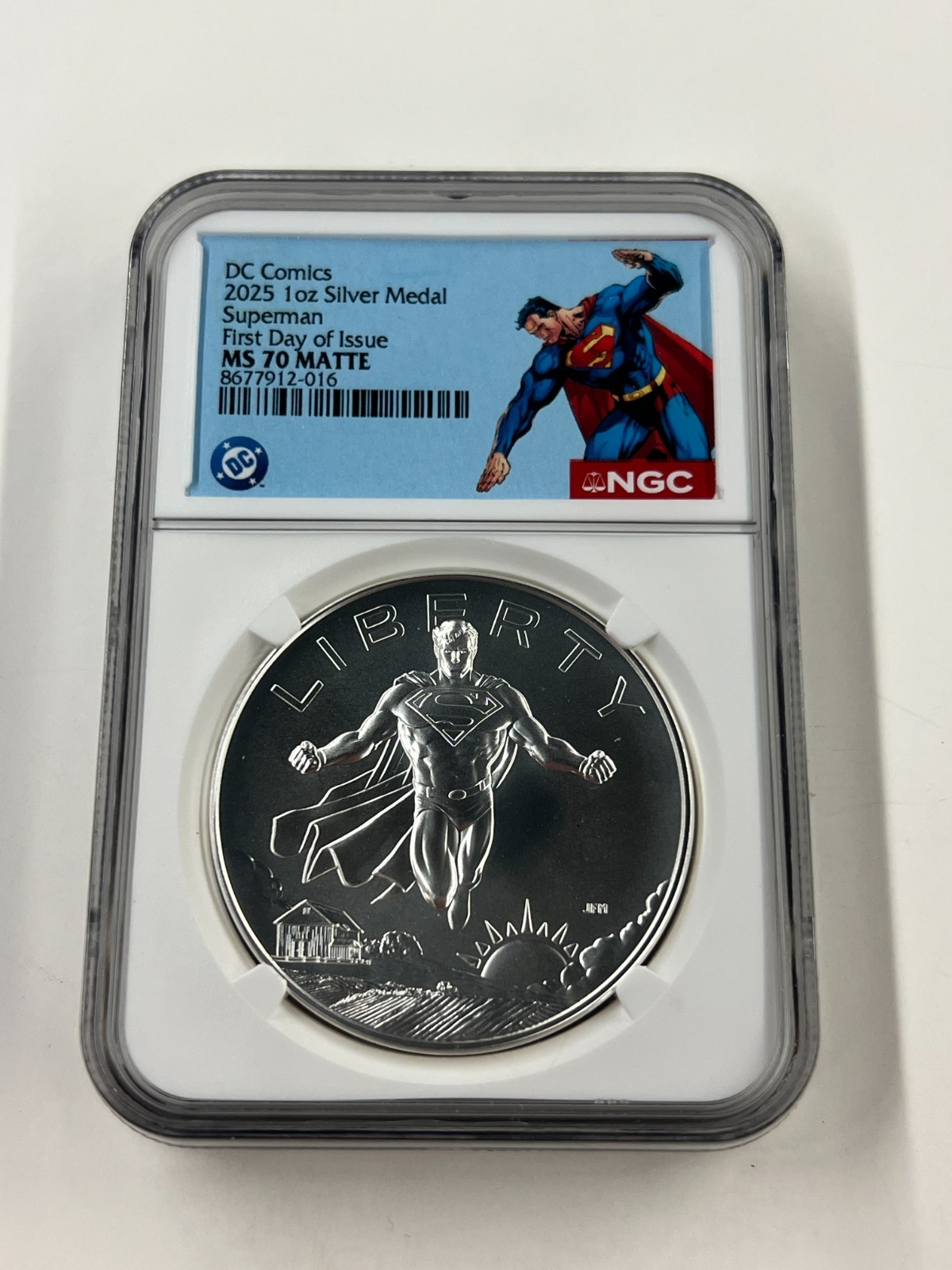 2025 Superman DC Comics 1 oz Silver Medal NGC MS70 FDI Superman Label