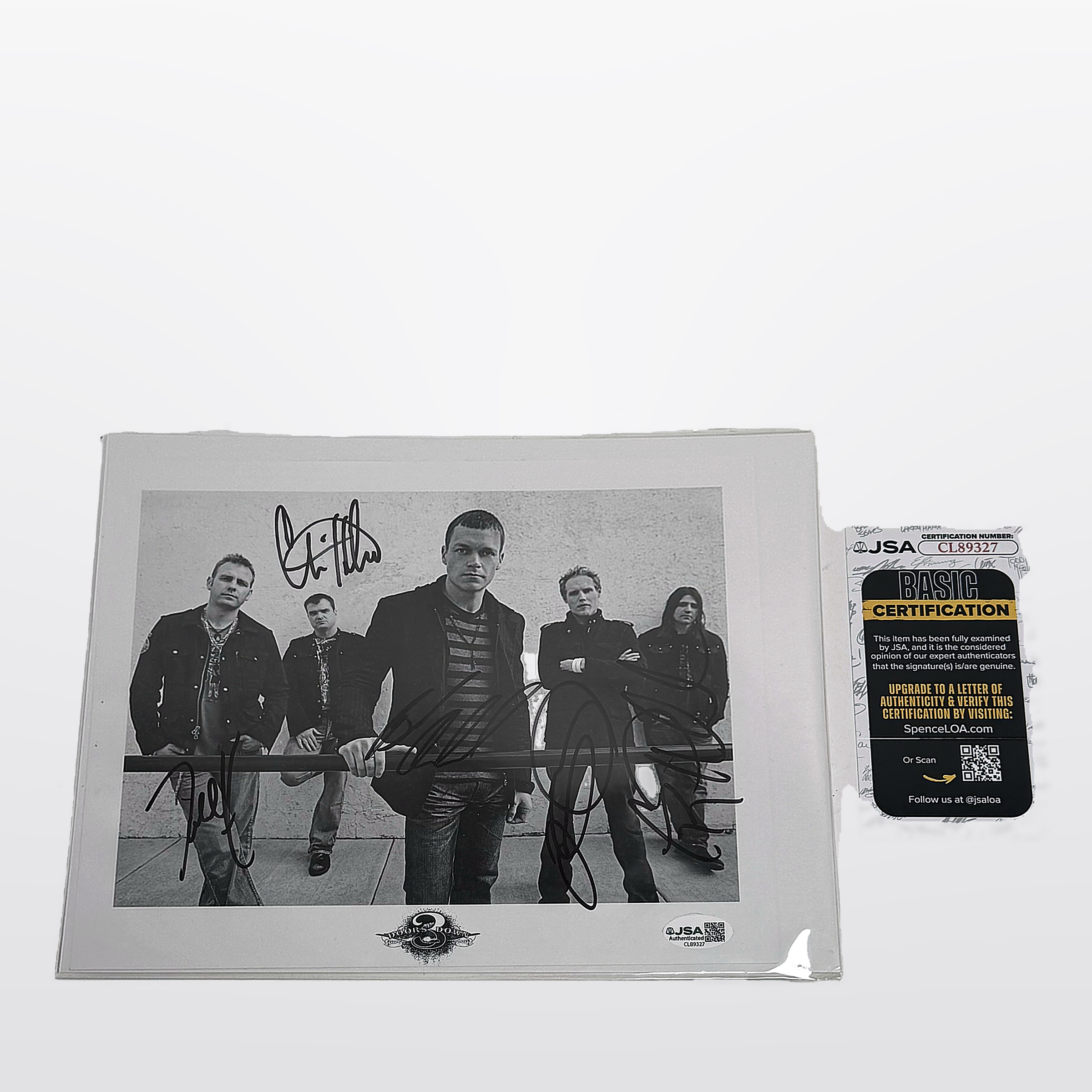 3 Doors Down Band Signed 8.5x11 Promotional Photo Five Members JSA CL89327