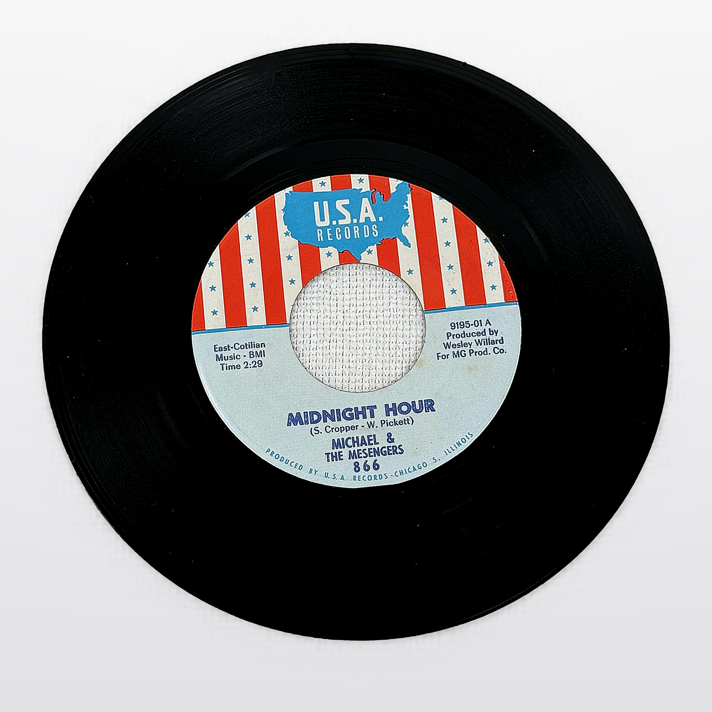 Michael & The Mesengers Midnight Hour / Up Til News 7" Vinyl U S A Records 866