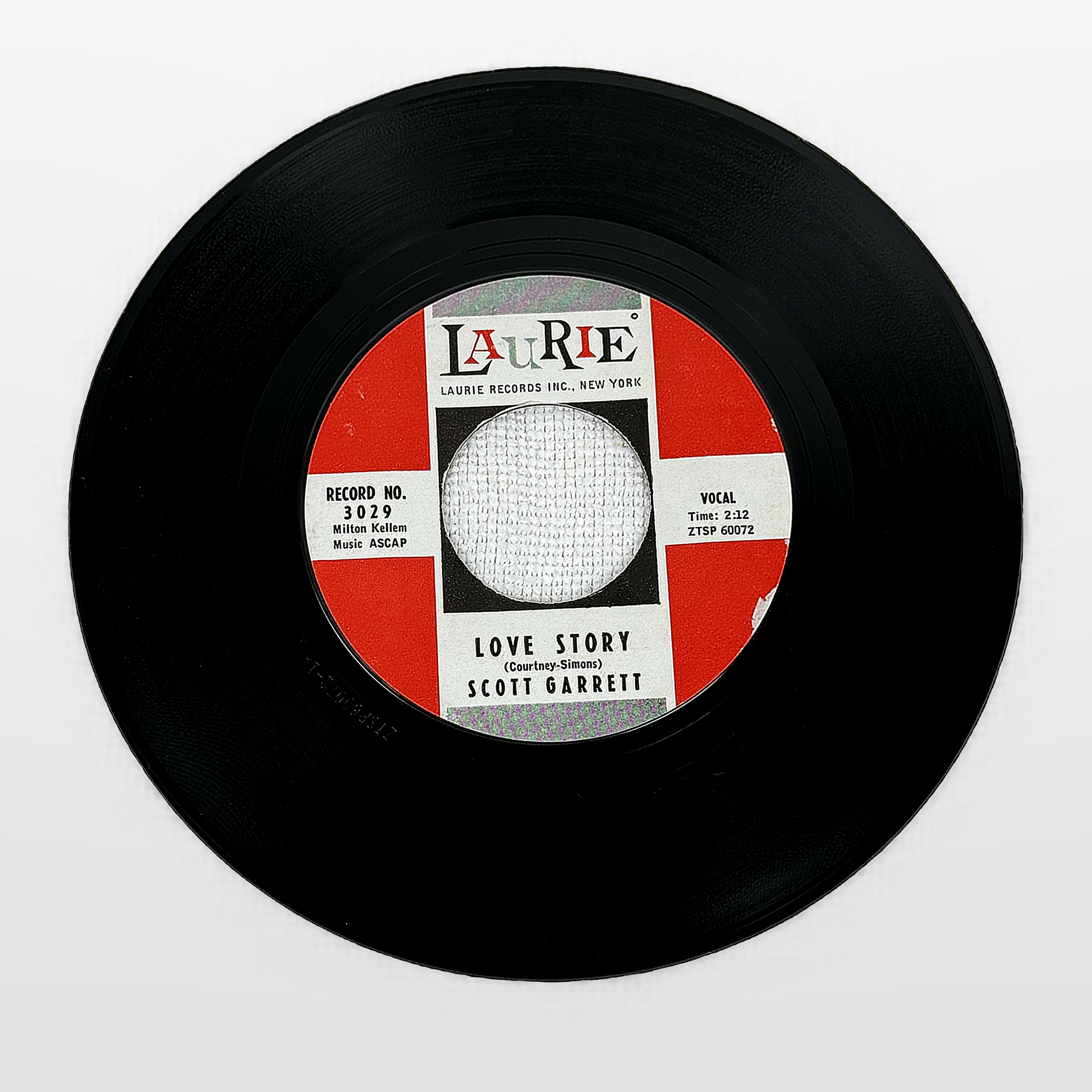 Scott Garrett Love Story / Graduation Souvenirs 7" Vinyl 45 RPM Single Record
