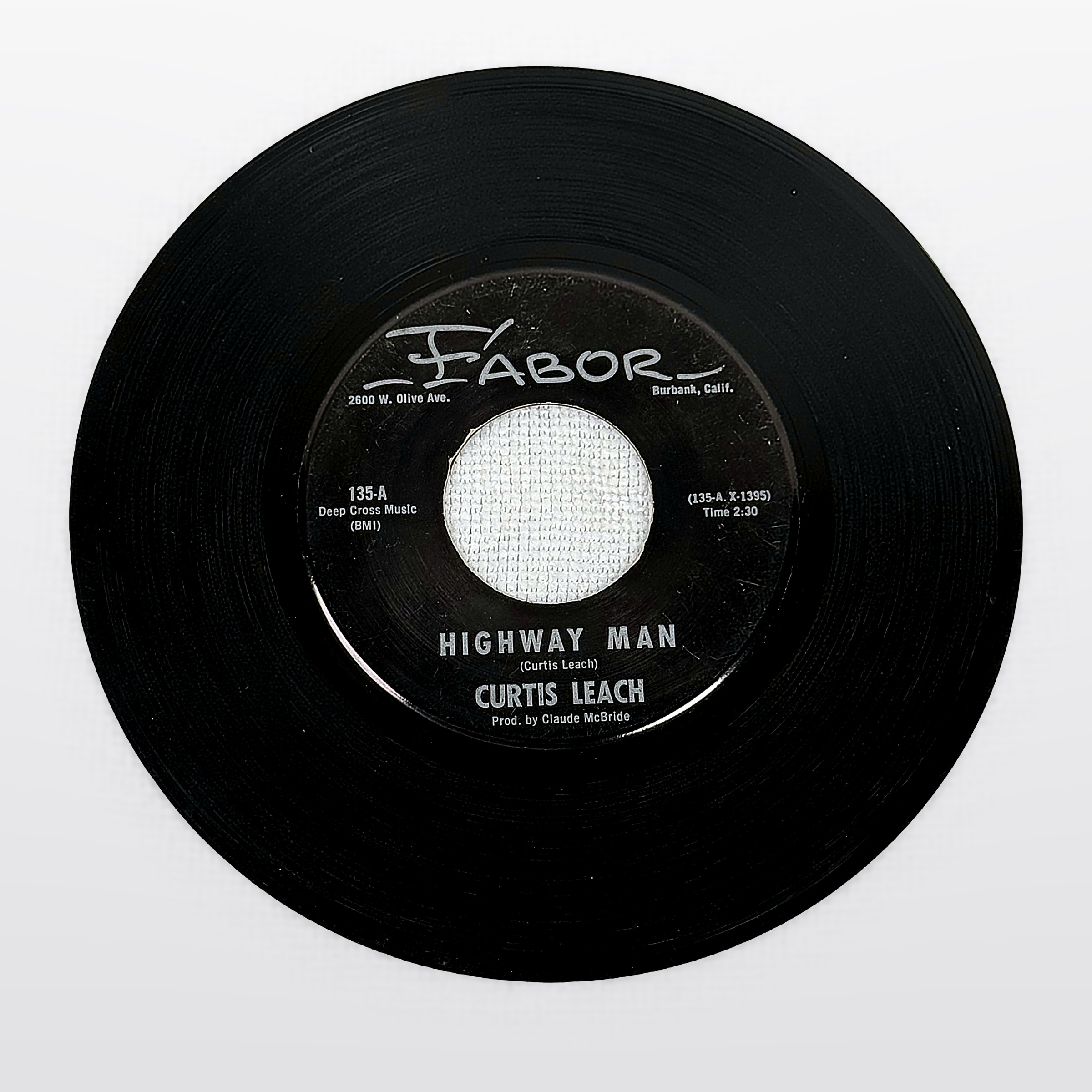Curtis Leach Highway Man / Oklahoma Home Of My Heart 7" Single Fabor 135