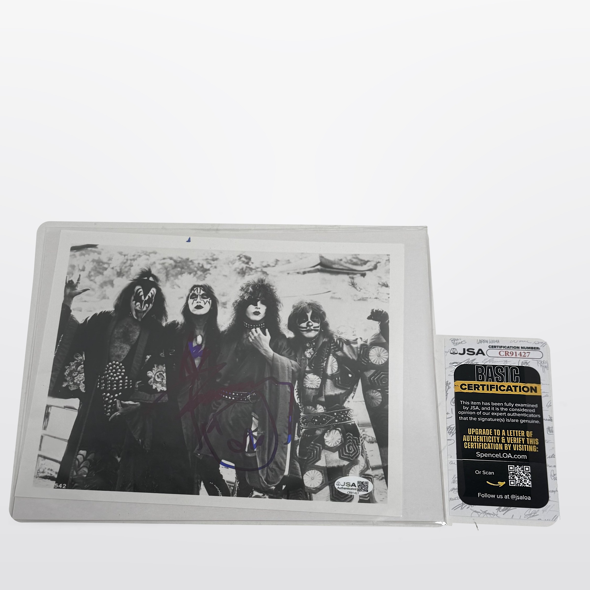 Ace Frehley Kiss Signed Auto Autograph 8.5x11 Photo JSA CR91427
