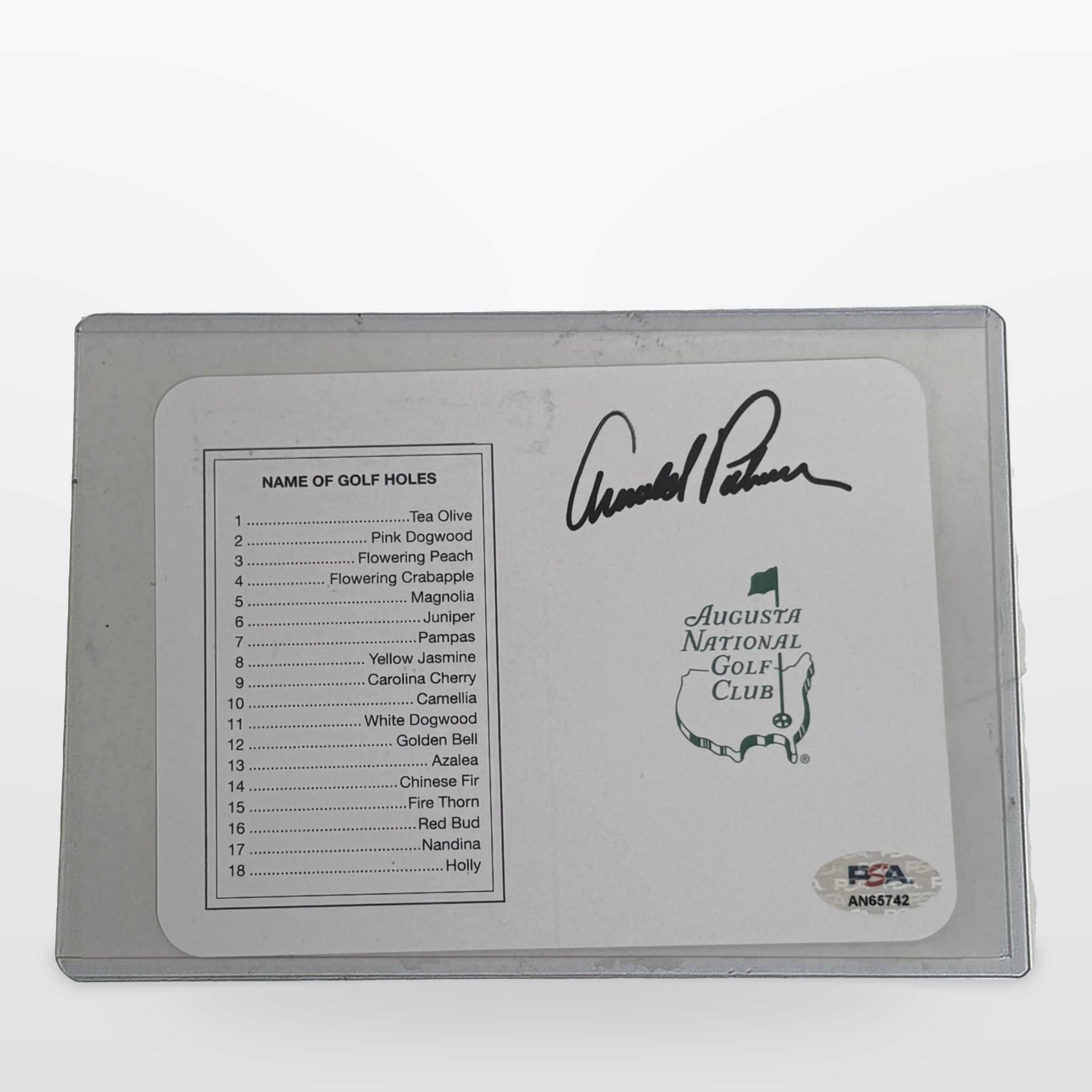 Augusta National Golf Club Signed Scorecard PSA