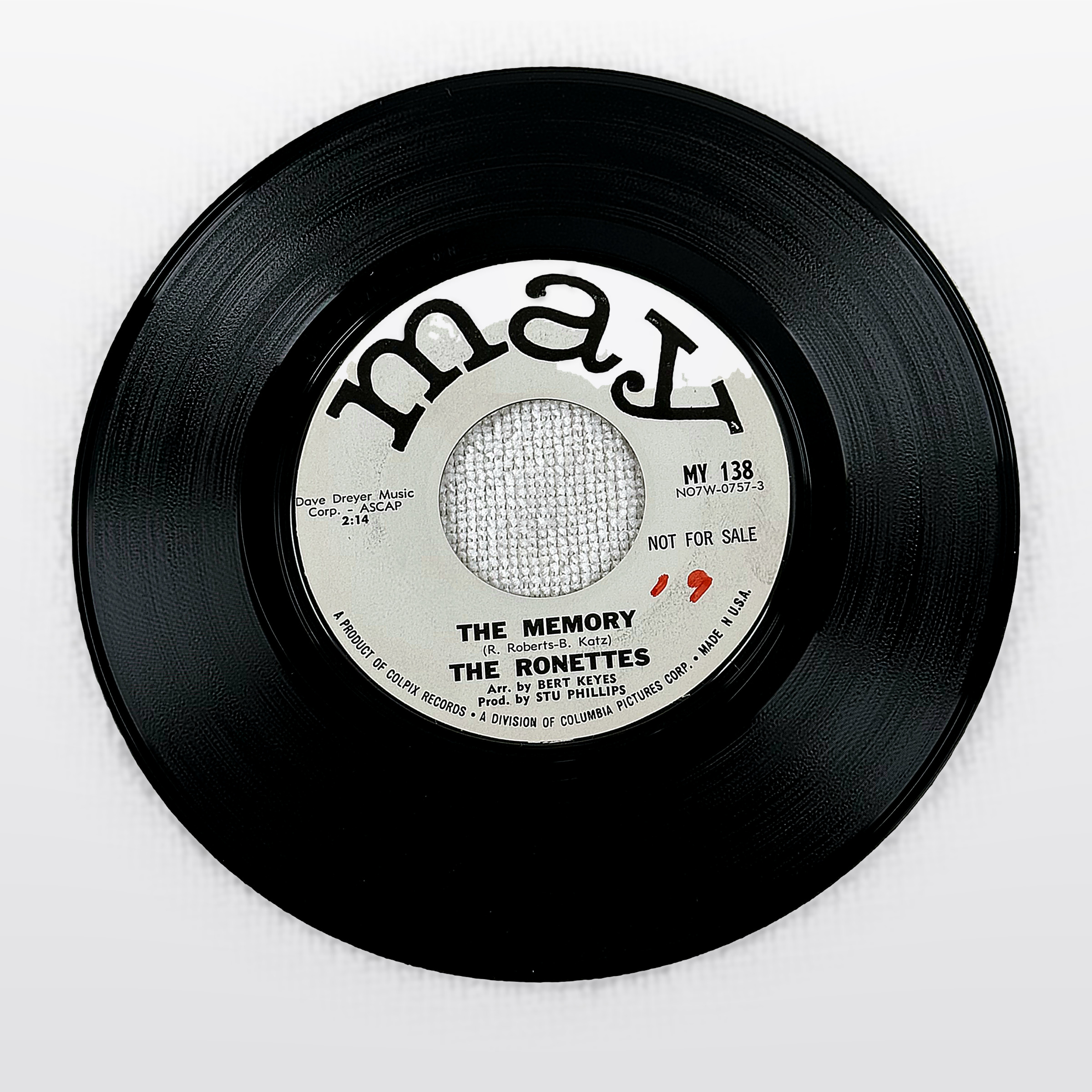 The Ronettes The Memory / Good Girls 7" Vinyl 45 RPM May MY 138 1963 Soul 1960s