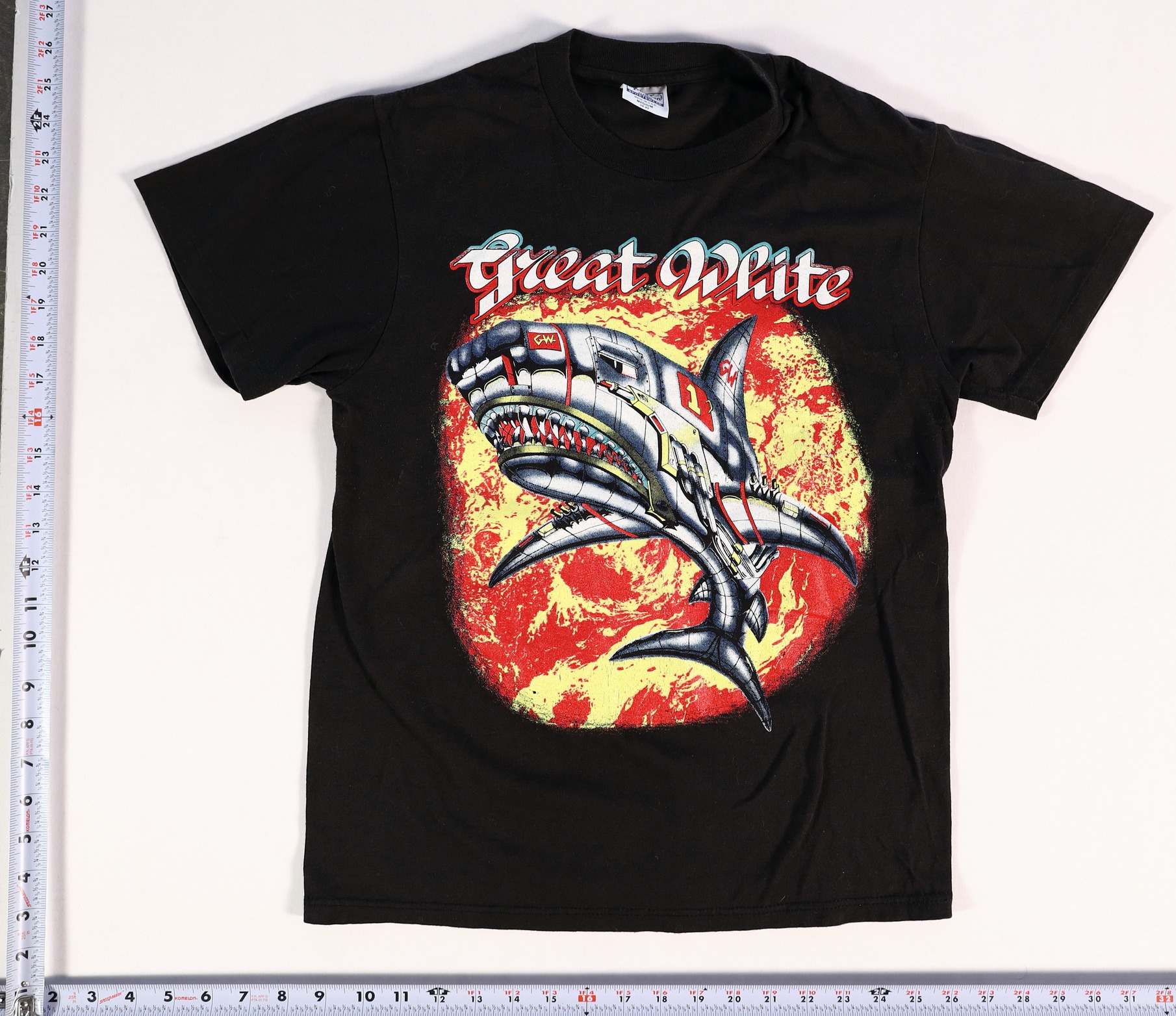 Vintage 1980s Great White Bite Back Tour T-Shirt Size M