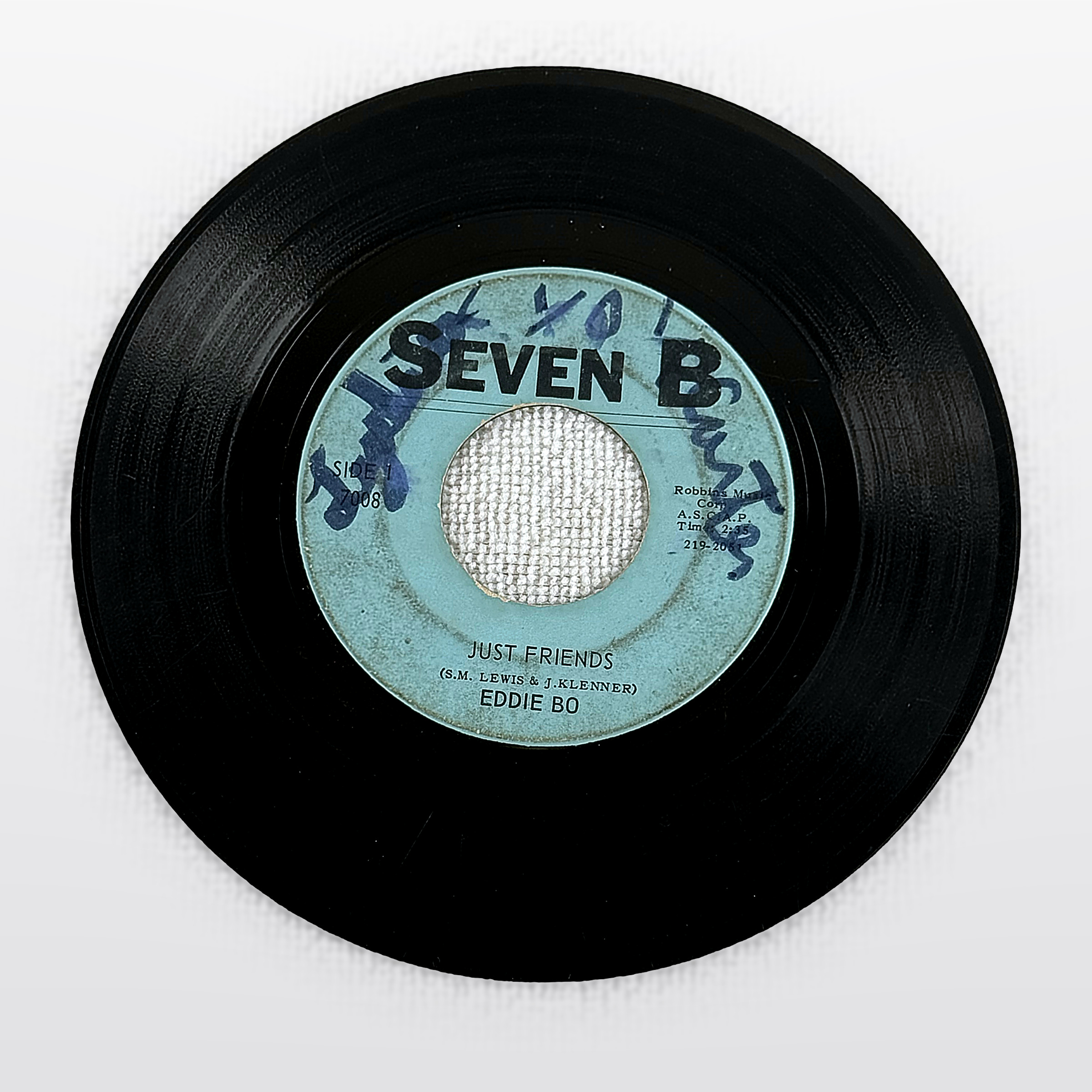 EDDIE BO Just Friends / Fence Of Love 7" Single SEVEN B 7008