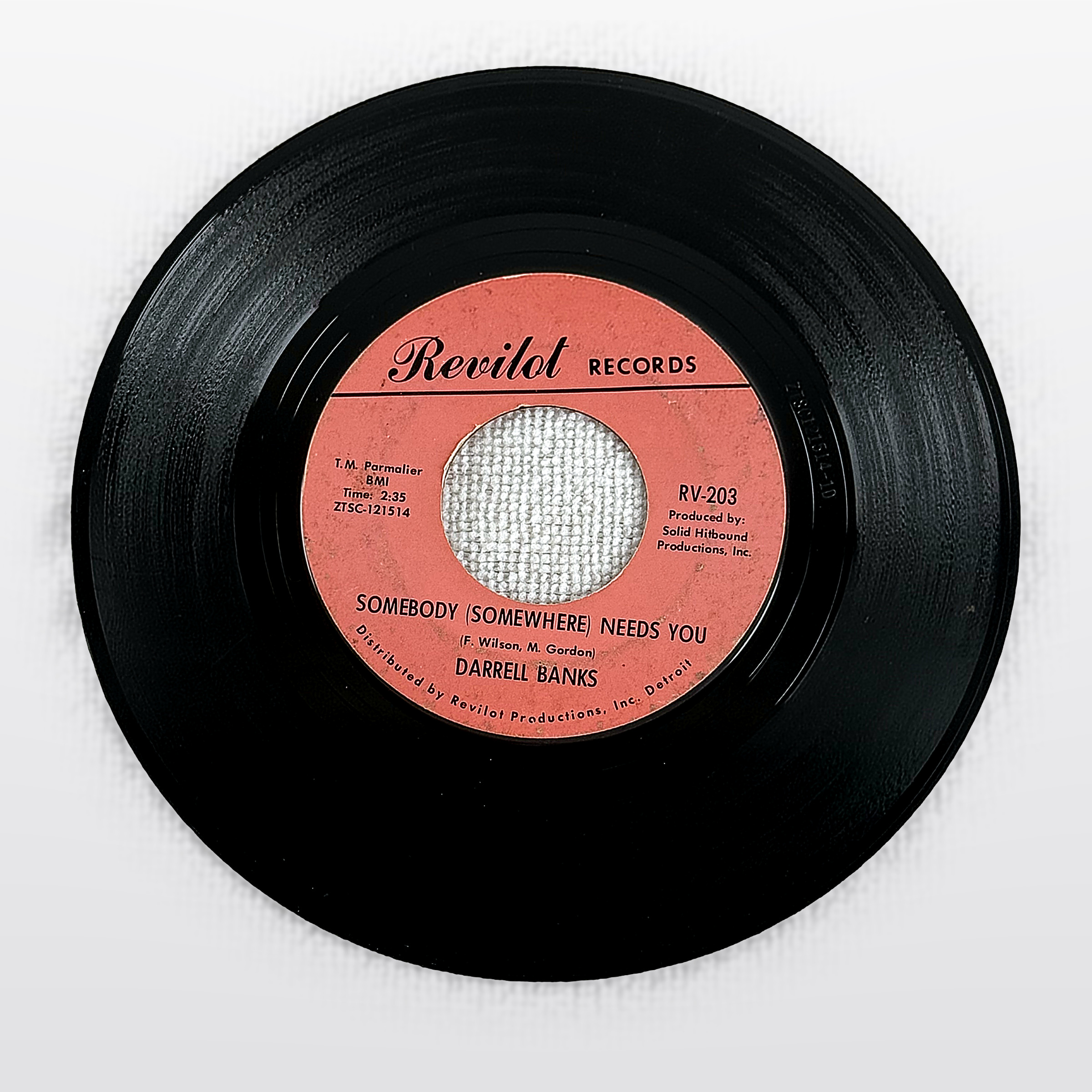 Darrell Banks Somebody (Somewhere) Needs You / Baby What'cha You 7" Vinyl Single