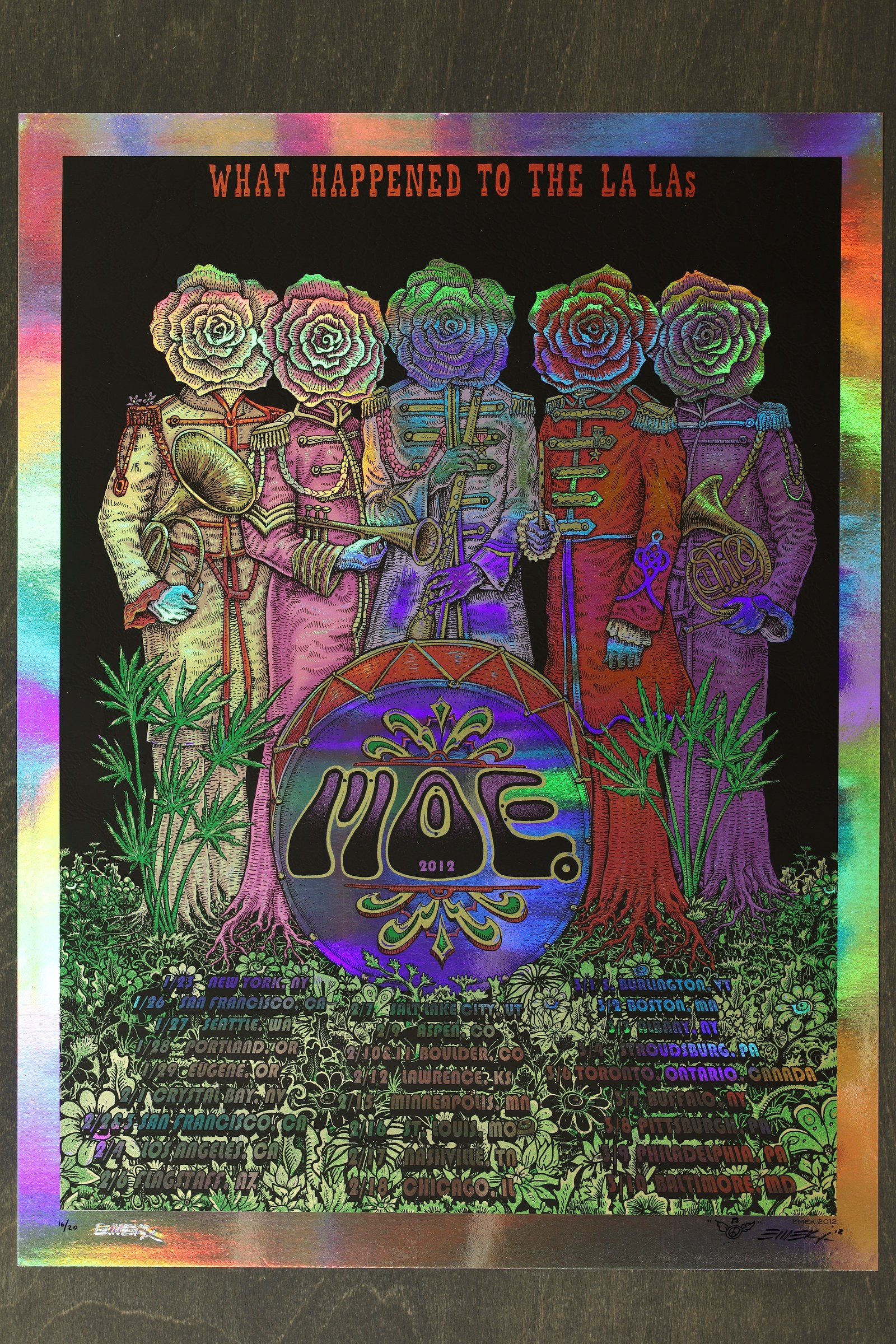 EMEK moe. 2012 Winter Tour Holographic Foil Variant Signed 16/20 Remarque