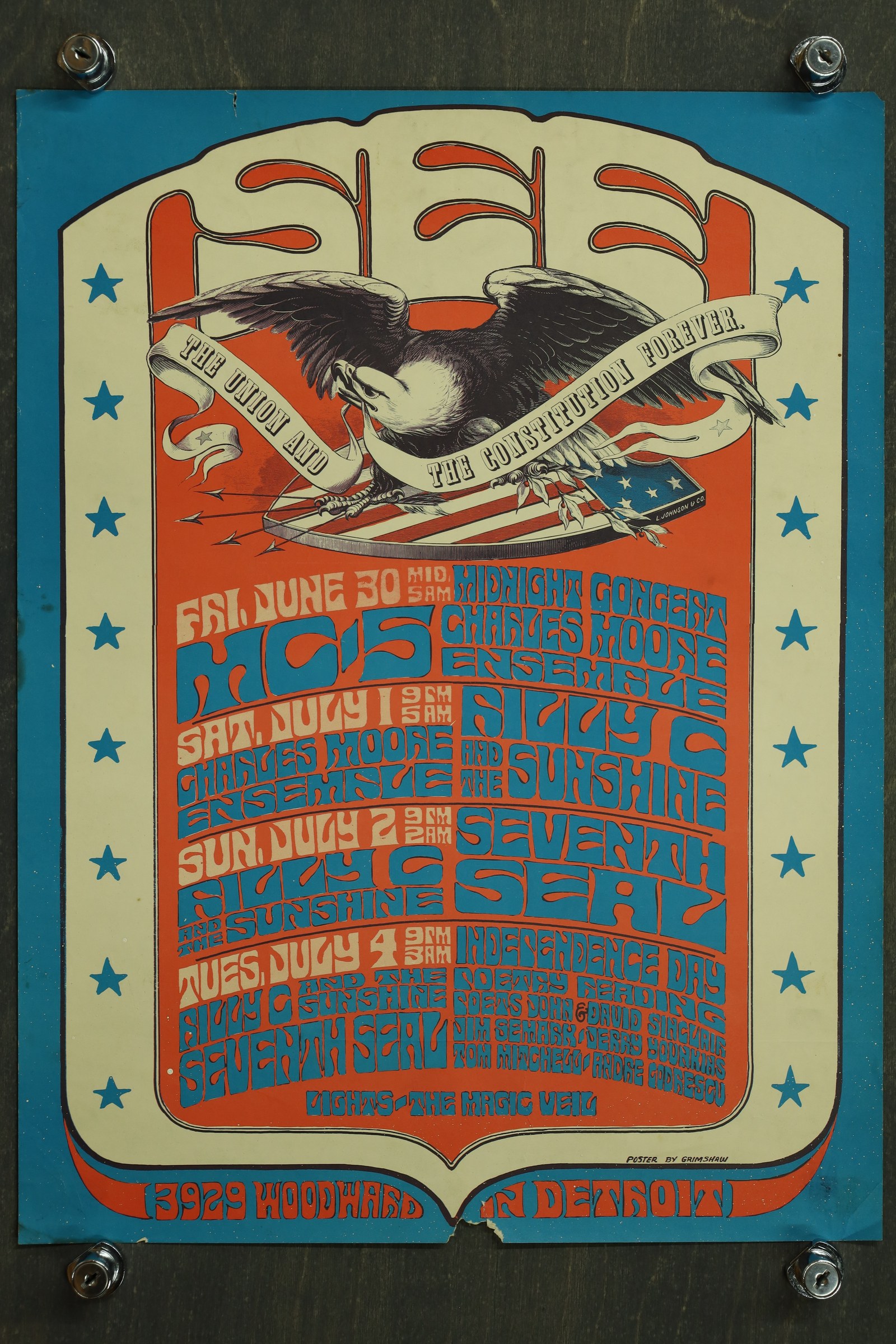 MC5 The See 3929 Woodward Detroit 1967 Concert Poster Gary Grimshaw Fair
