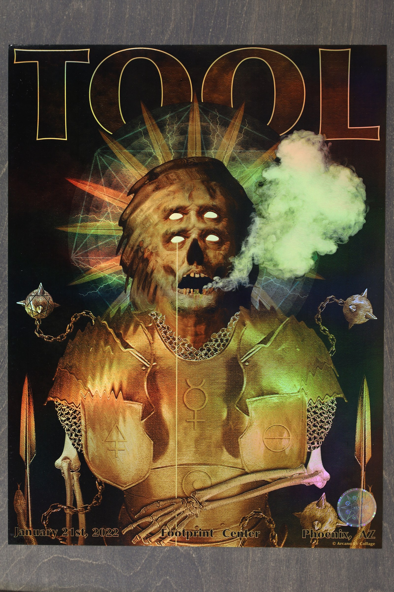 Tool Footprint Center Phoenix AZ 2022 Foil Poster Hologram Hand-Numbered