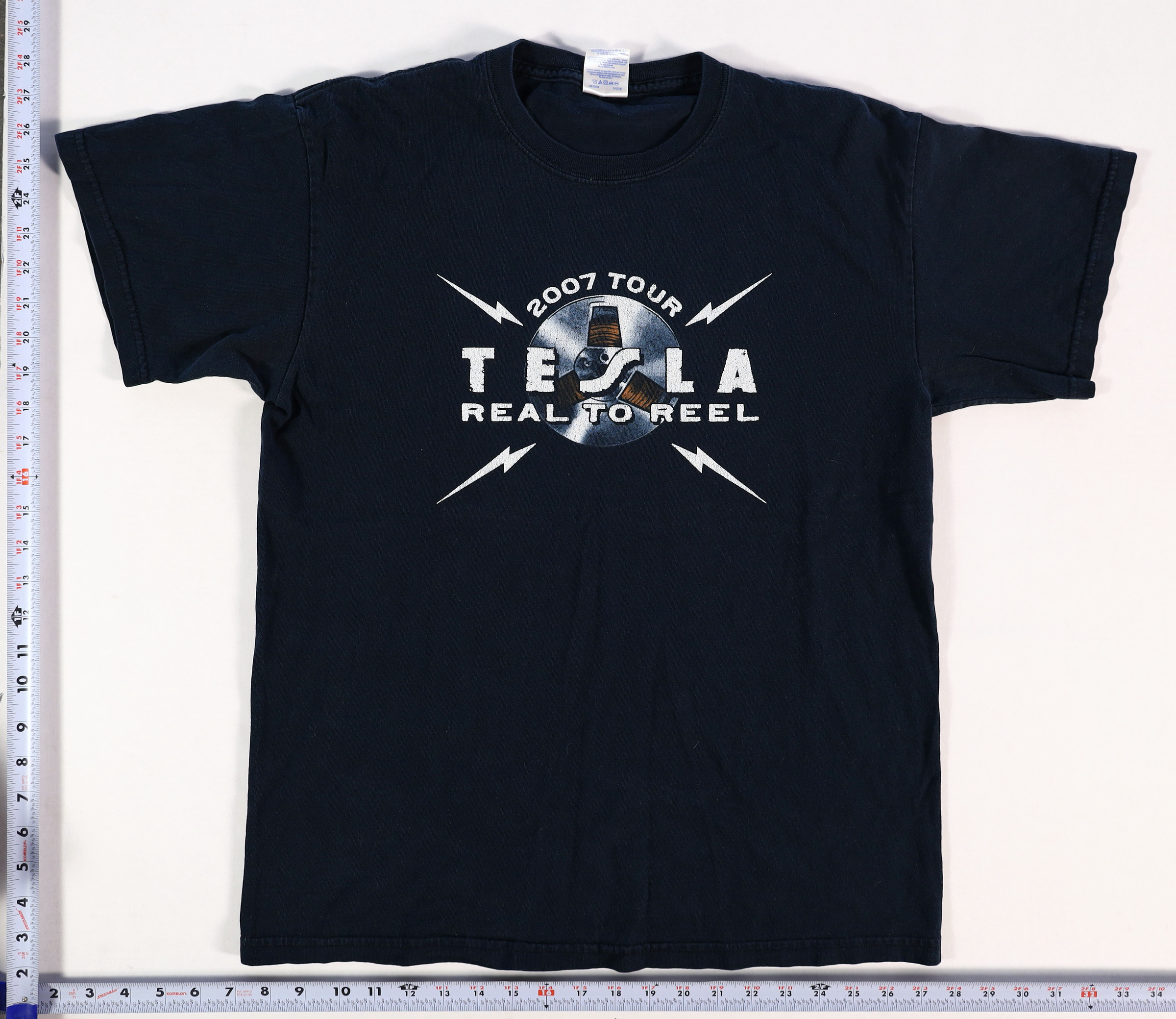 Tesla 2007 Tour Real To Reel T-Shirt Size M Cotton Graphic Tee