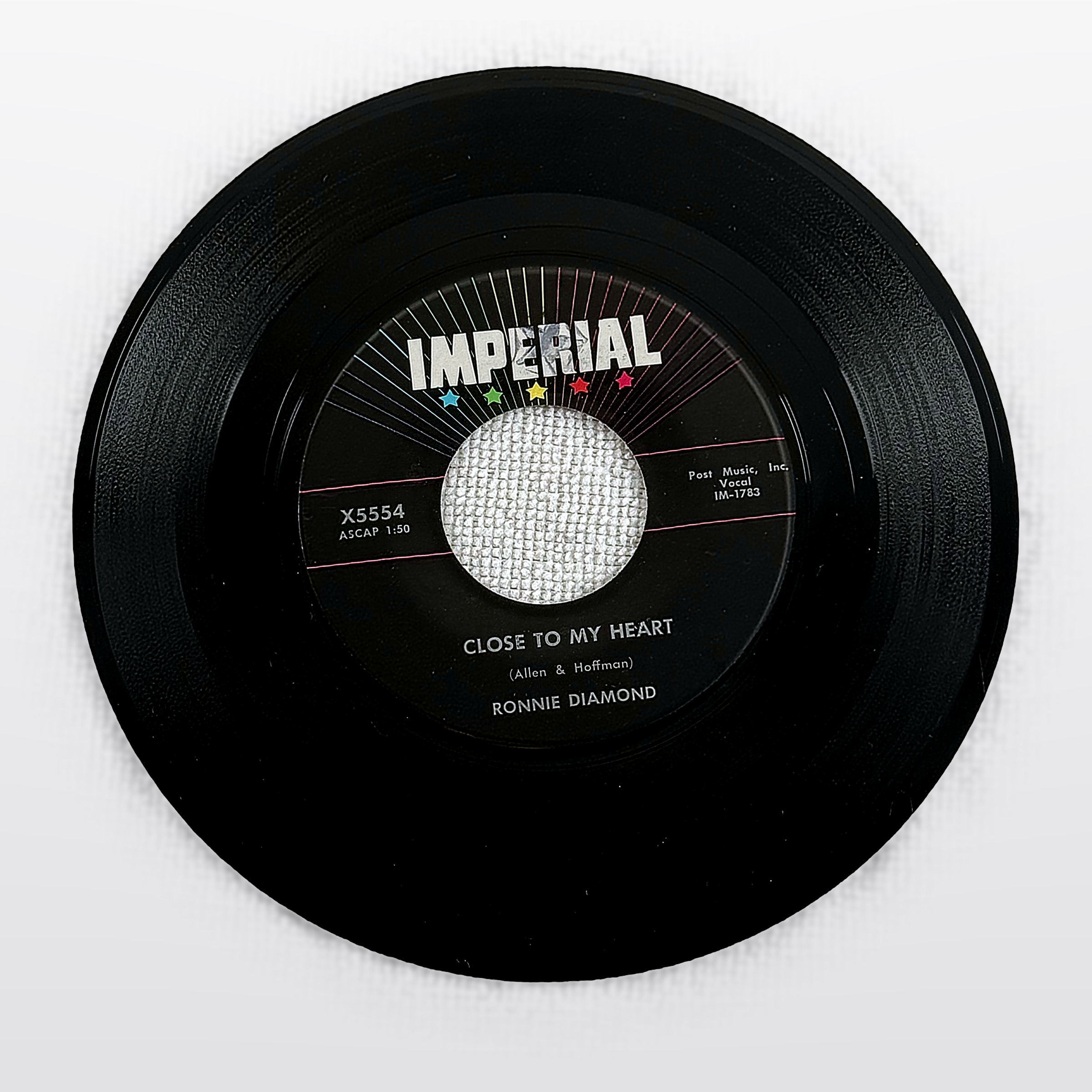 Ronnie Diamond Close To My Heart / Zig-Zag 7 Inch Vinyl Single Imperial X5554