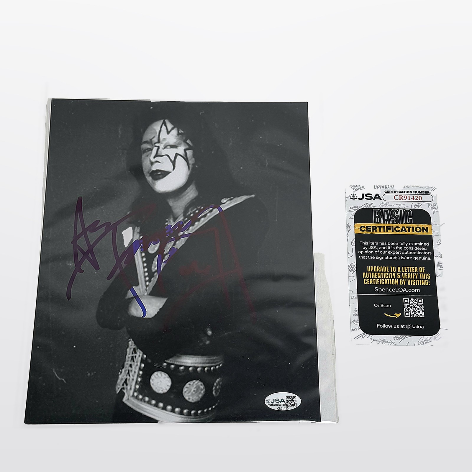 Ace Frehley Kiss Signed Auto Autograph 8.5x11 Photo JSA CR91420