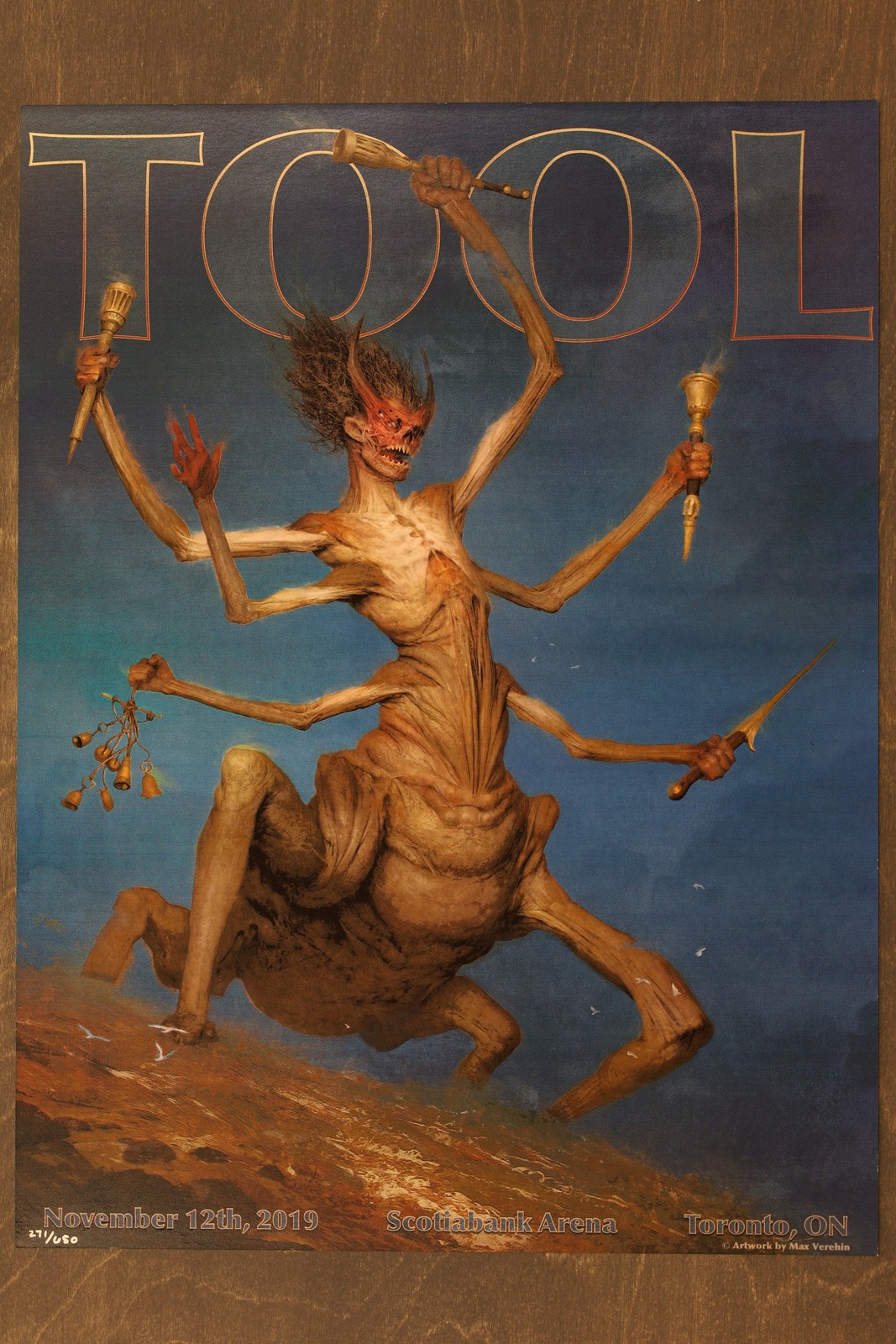 Tool Scotiabank Arena Toronto ON 2019 Poster Hand-Numbered 271/650 Max Verehin