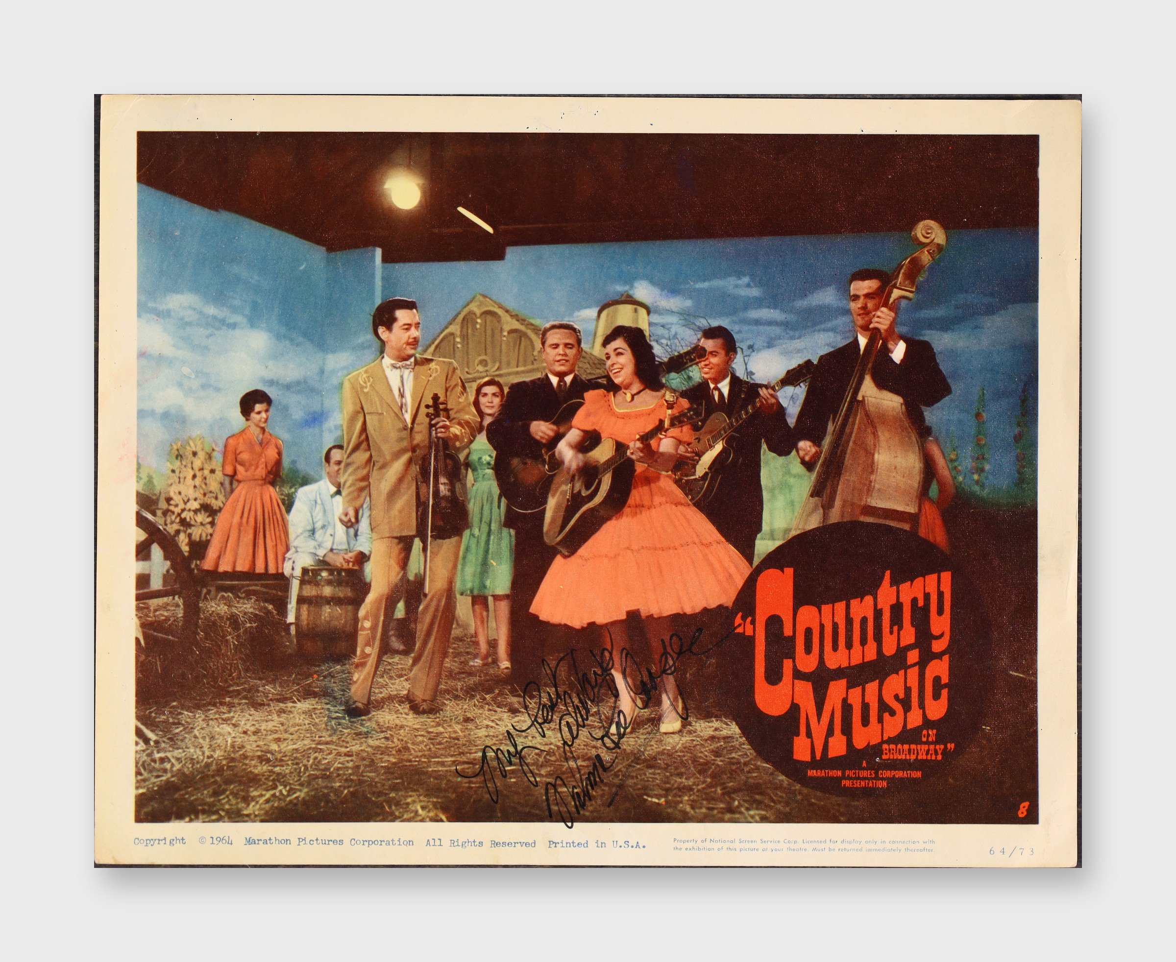 Wilma Lee Cooper Signed 1964 Lobby Card Country Music On Broadway JSA CJ12395