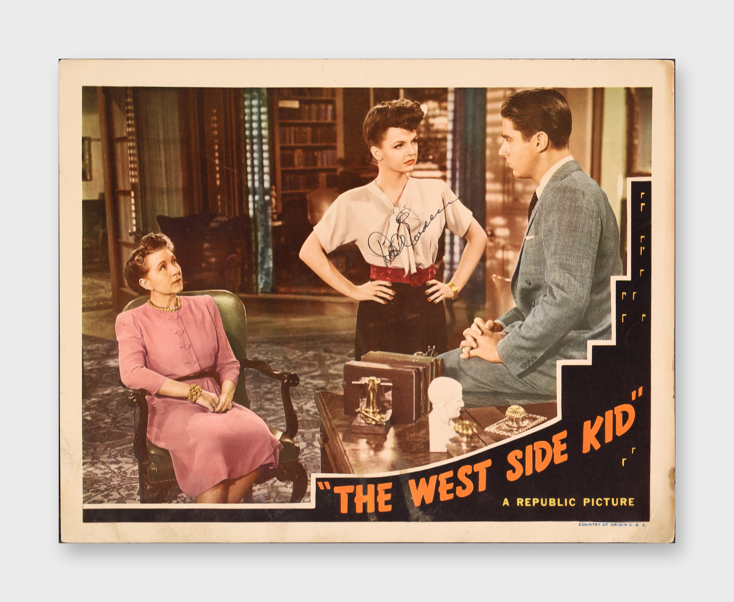 Dale Evans Signed Lobby Card The West Side Kid A Republic Picture JSA AX73183