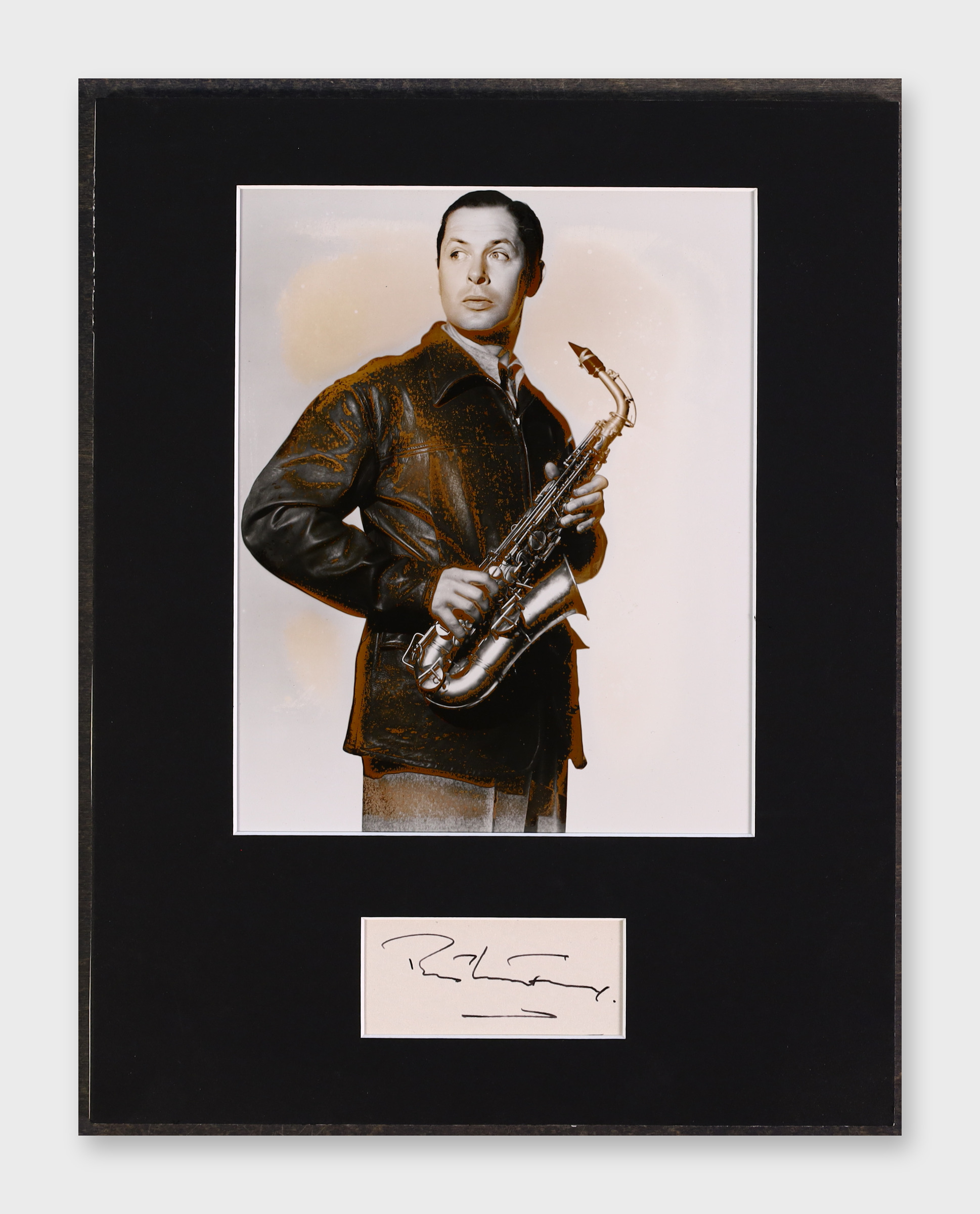 Robert Montgomery Signed Photo Display Saxophonist JSA COA AX73706