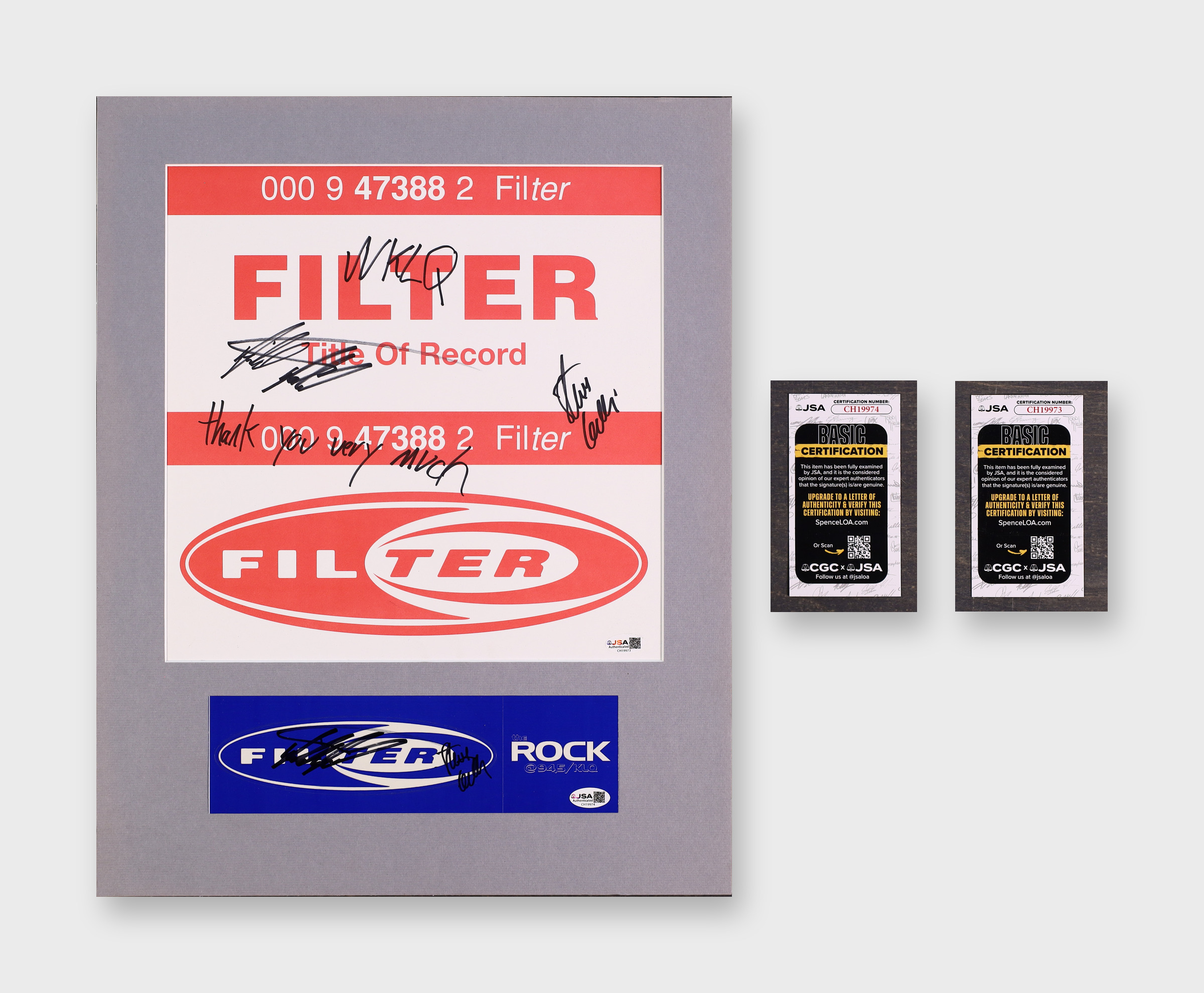 Filter Signed Display Title Of Record JSA COA CH19973 CH19974