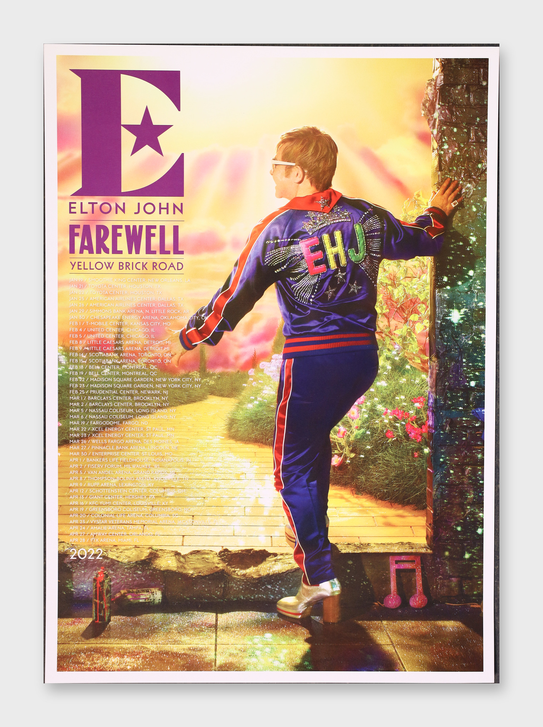 Elton John Farewell Yellow Brick Road 17x24 Concert Poster 2022