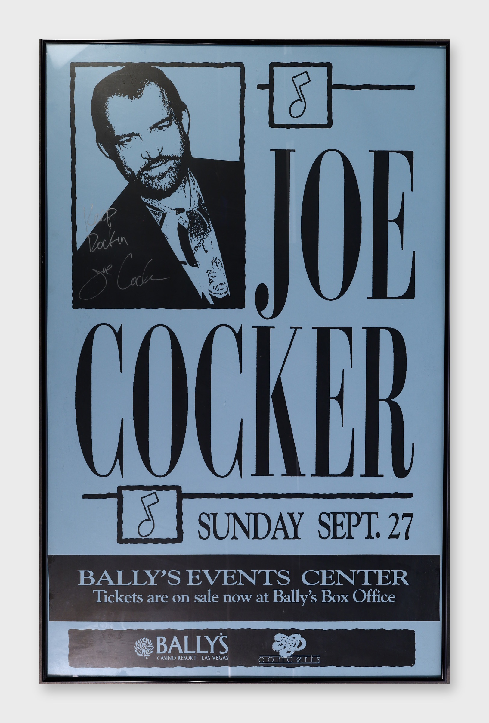 Joe Cocker Signed Keep Rockin Concert Poster JSA CJ12446