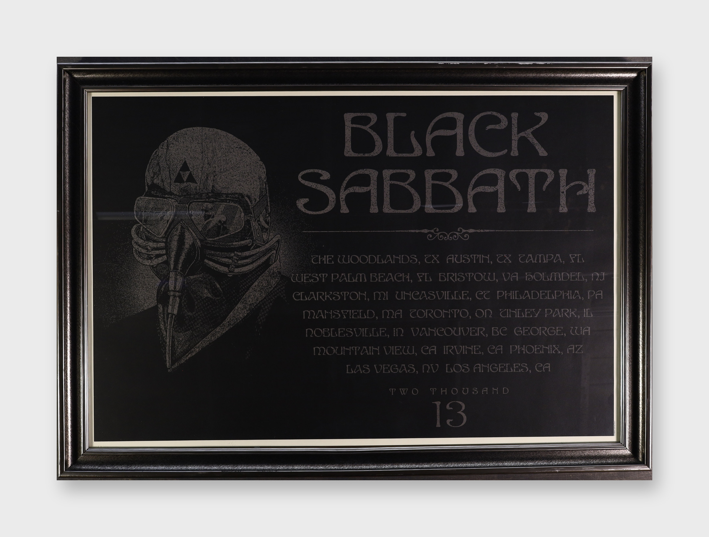 Black Sabbath 2013 North American Tour Dates Framed Concert Poster