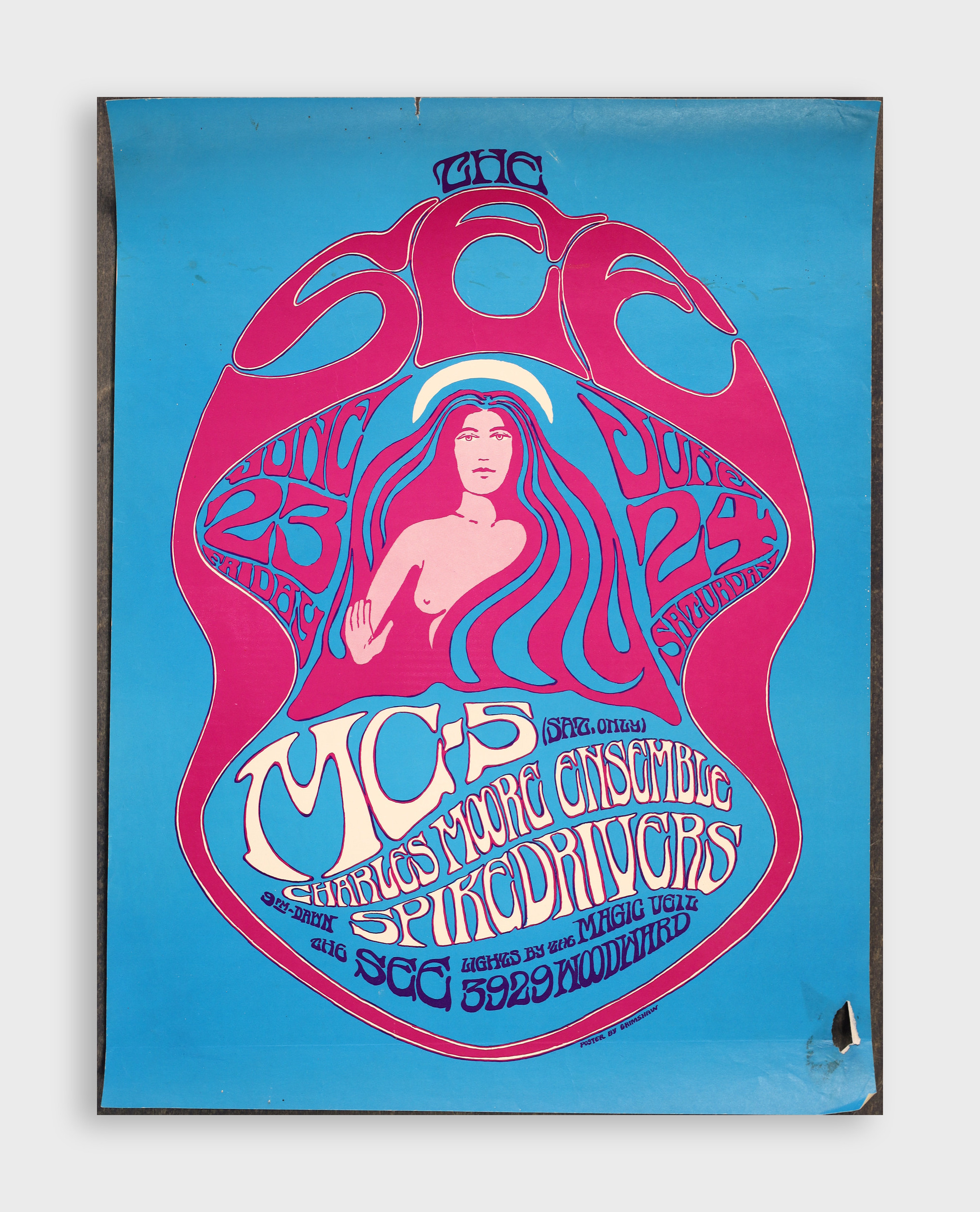 The SEE MC5 Detroit Poster 1967 Gary Grimshaw RARE