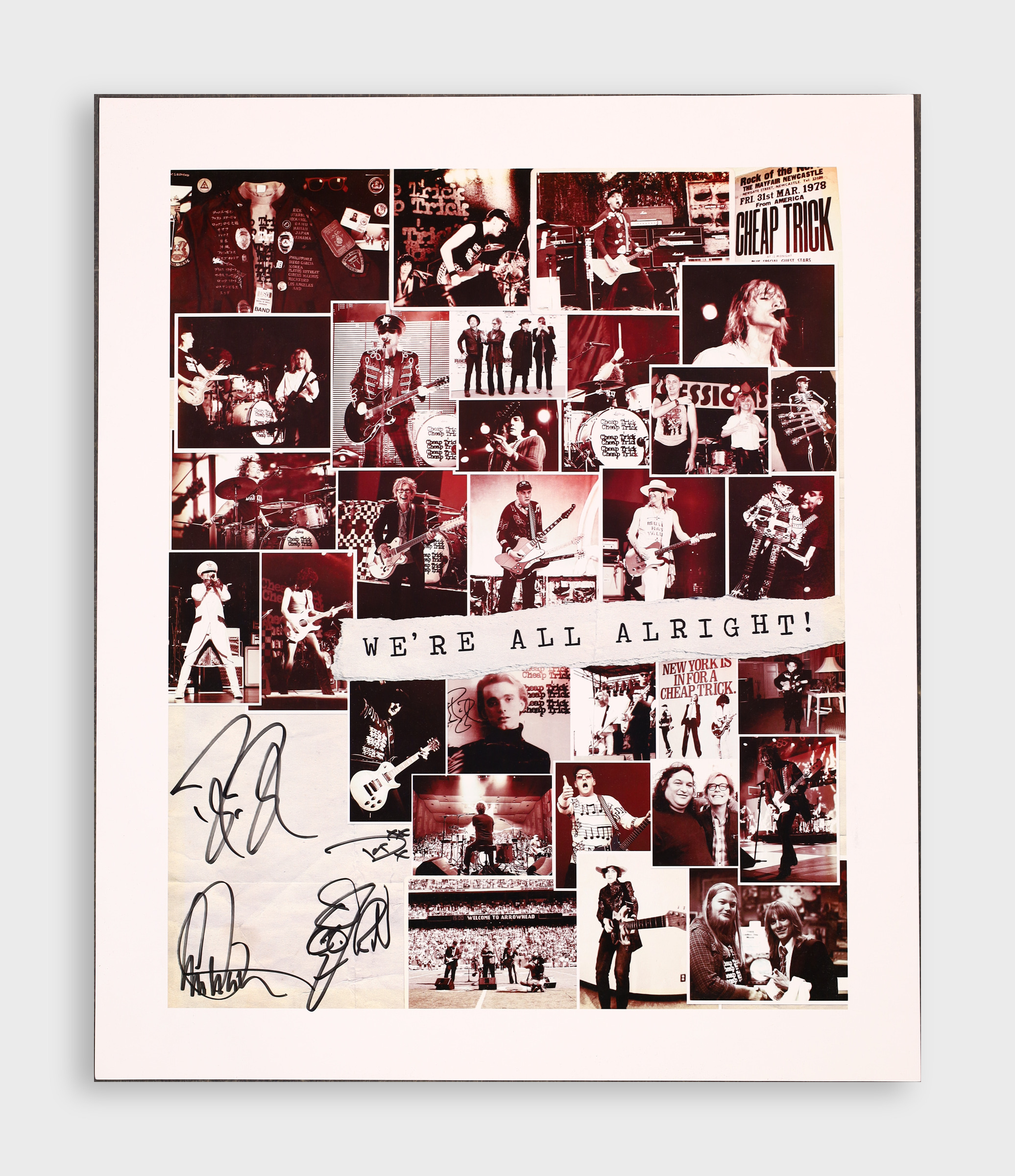 Cheap Trick Band Multi Signed Poster JSA COA YY14621