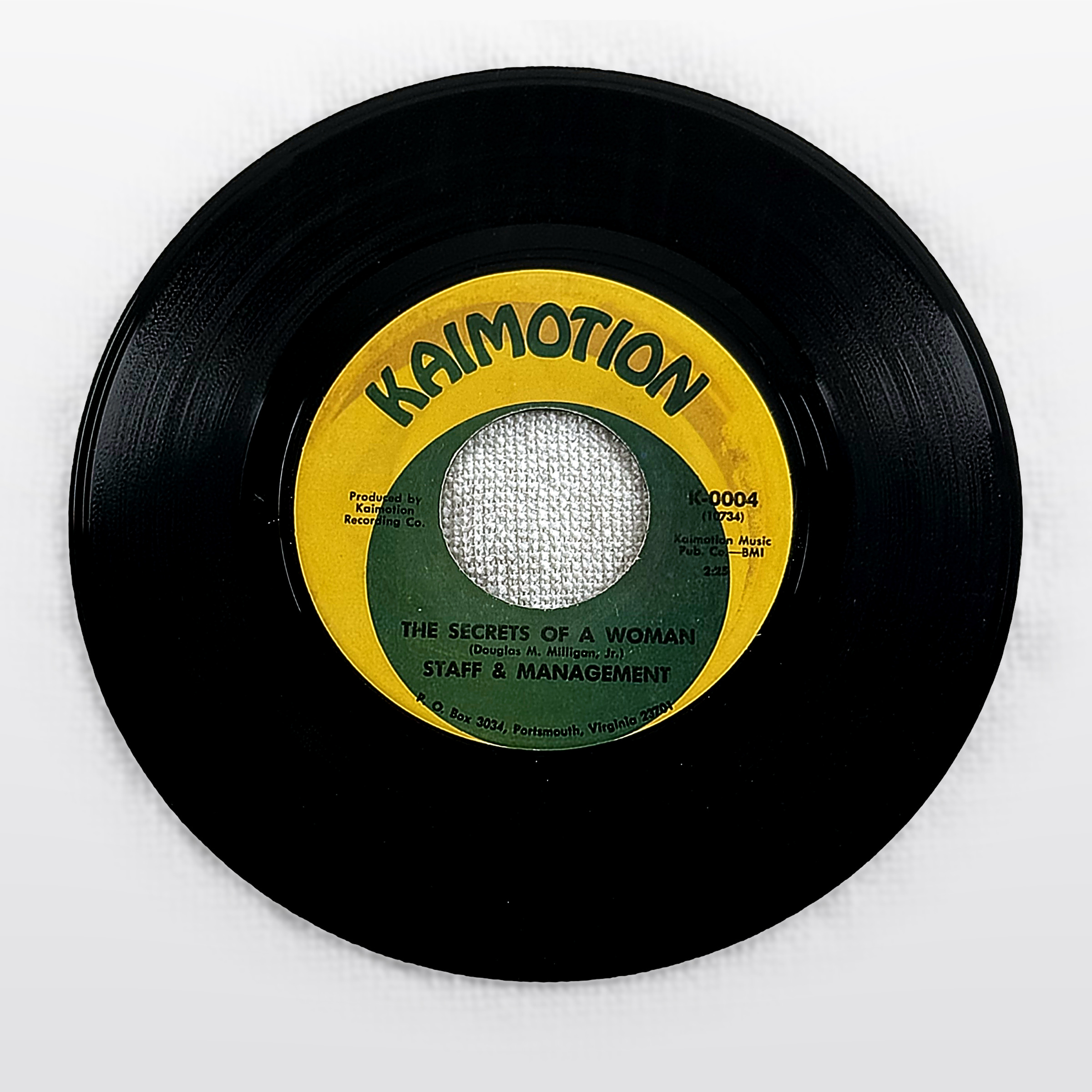 Staff & Management Self Titled 7" Vinyl 45 RPM Kaimotion K-0004 Single Record