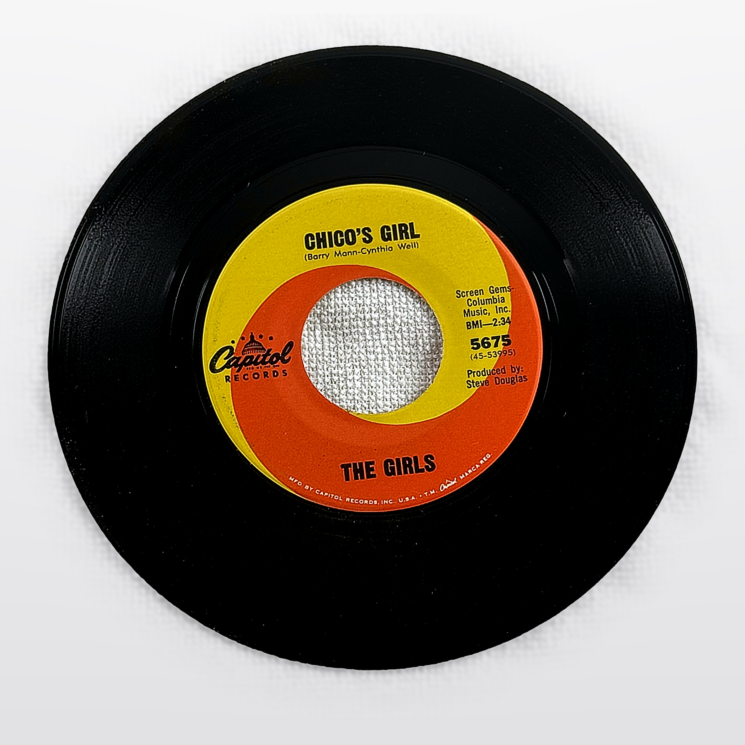 The Girls Chico's Girl 7" Vinyl 45 RPM Capitol Records 5675 Single Record