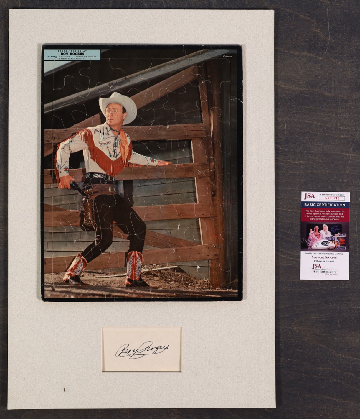 Roy Rogers Signed Display Roy Rogers The King Of The Cowboys JSA COA AX73712