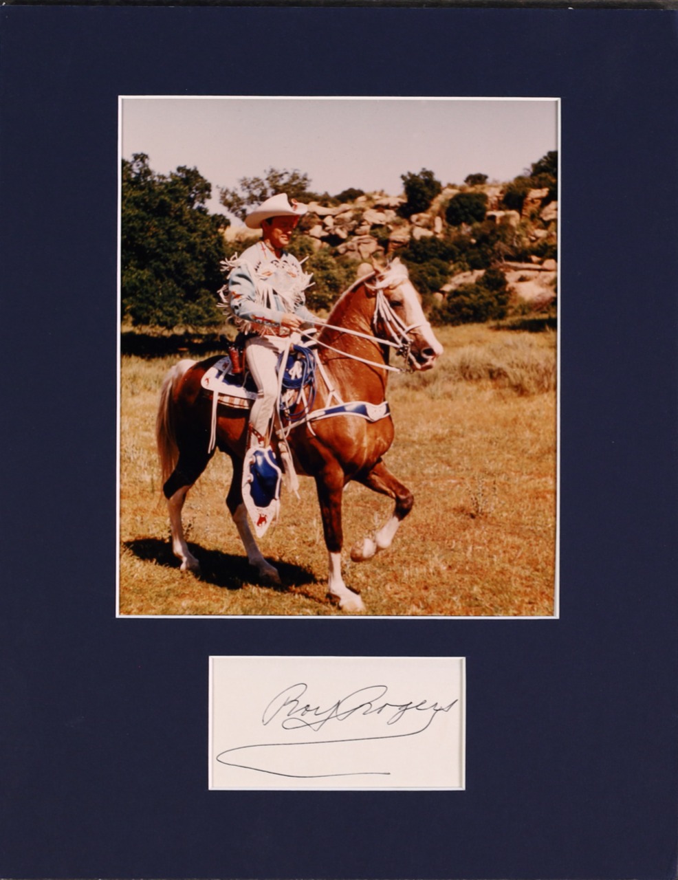Roy Rogers Signed Photo Display JSA COA AX17000