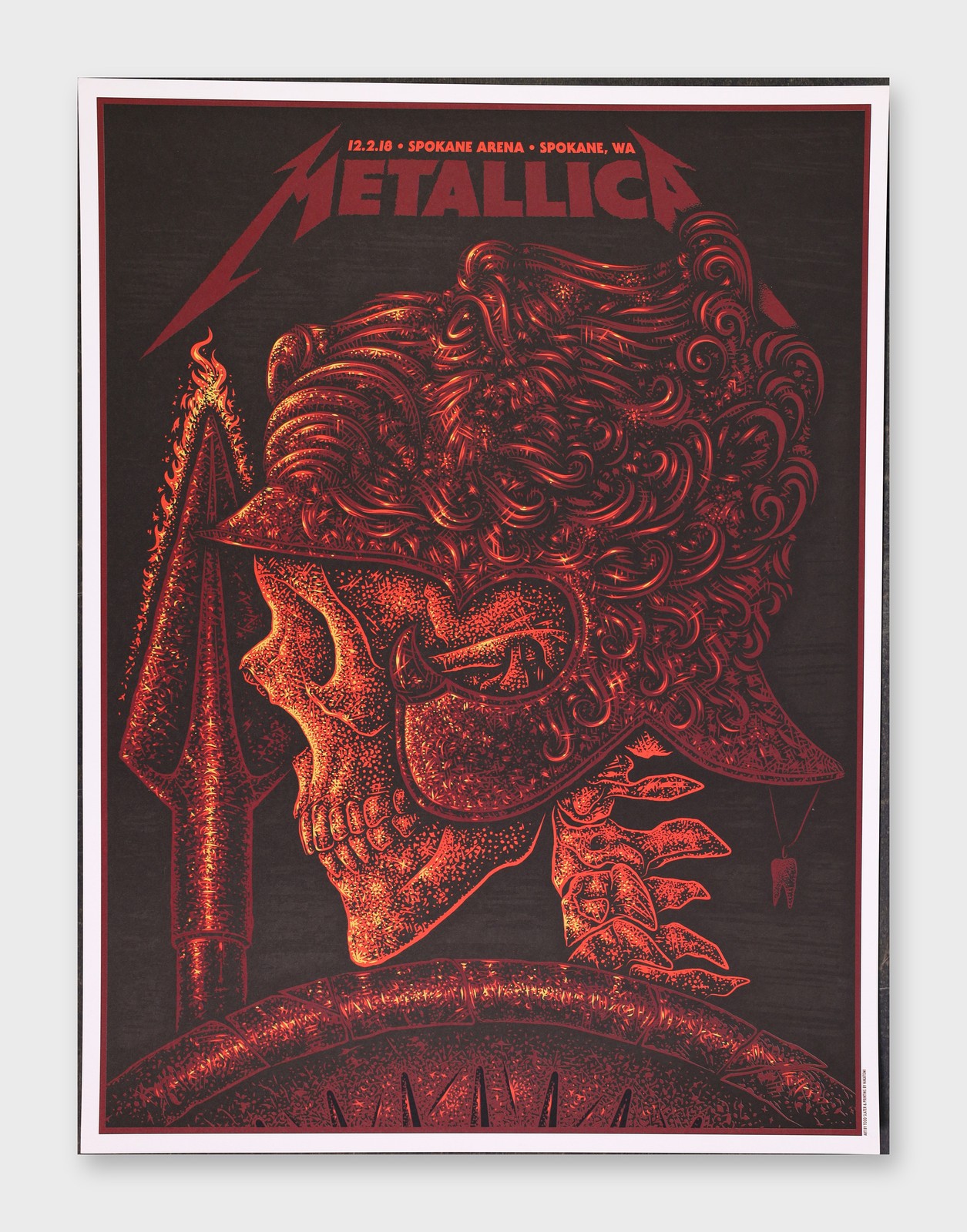Metallica Spokane Arena Concert Poster 12/02/2018, 18x24