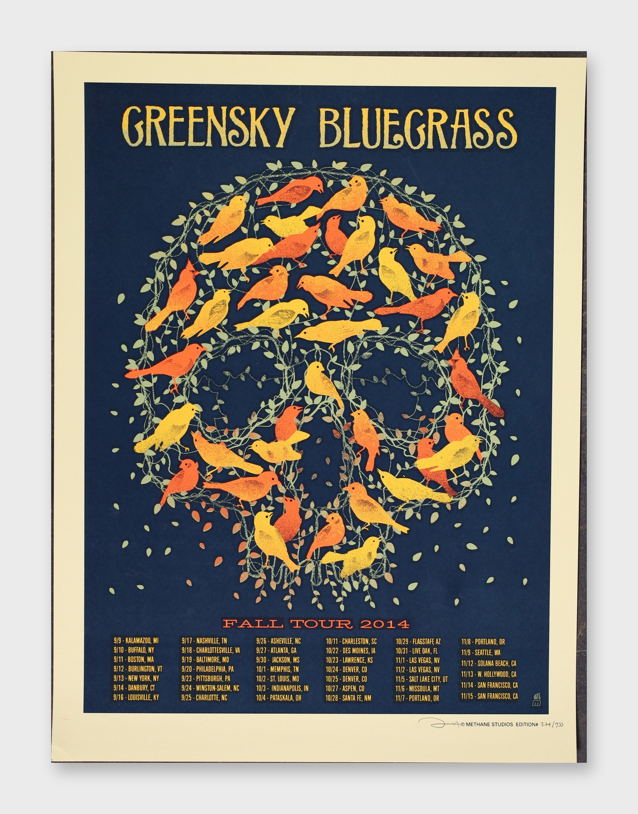 Greensky Bluegrass Fall Tour 2014 18x24 Poster Methane Studios