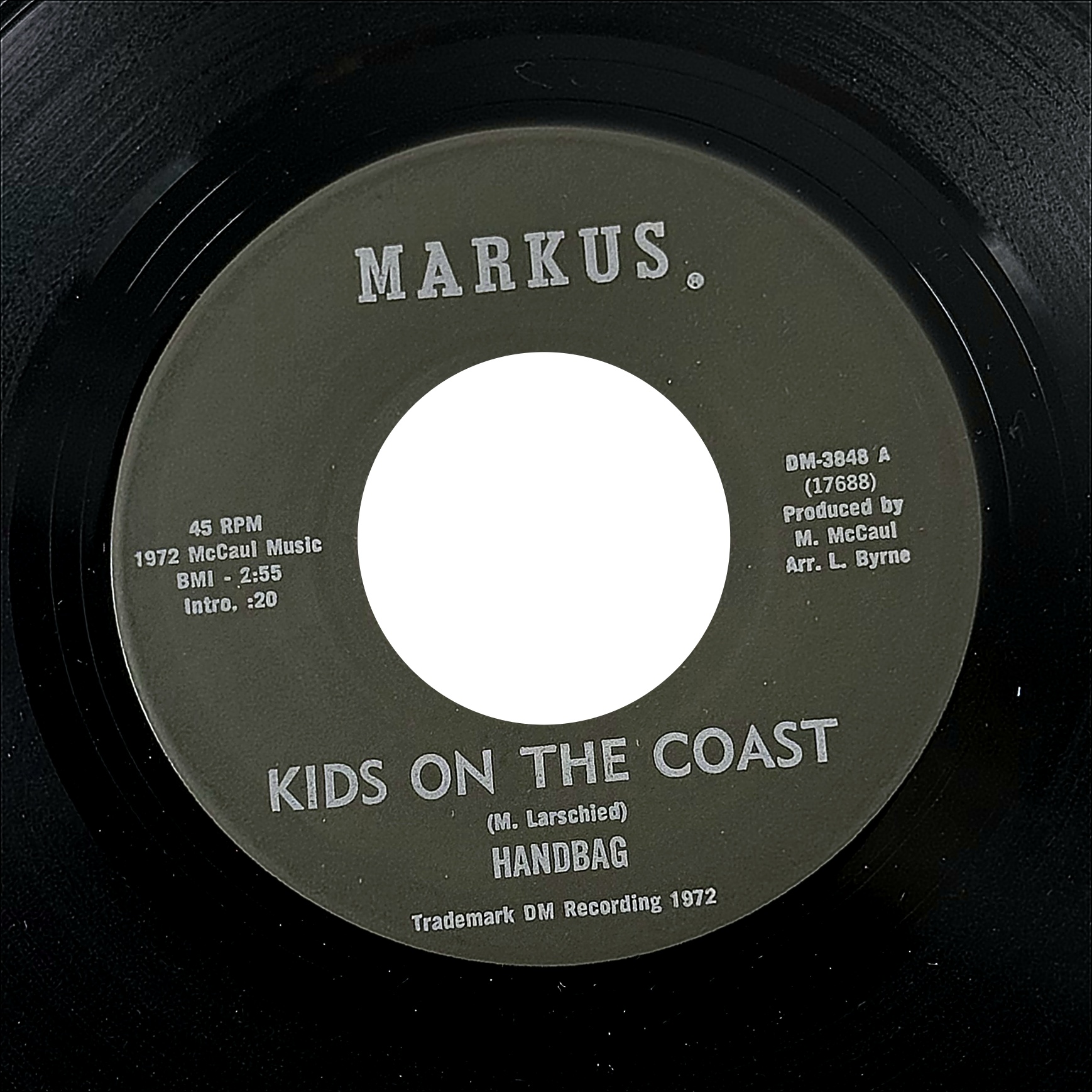 Handbag Kids On The Coast / Heartache 7" Vinyl 45 RPM Markus DM-3848 1972 Rock