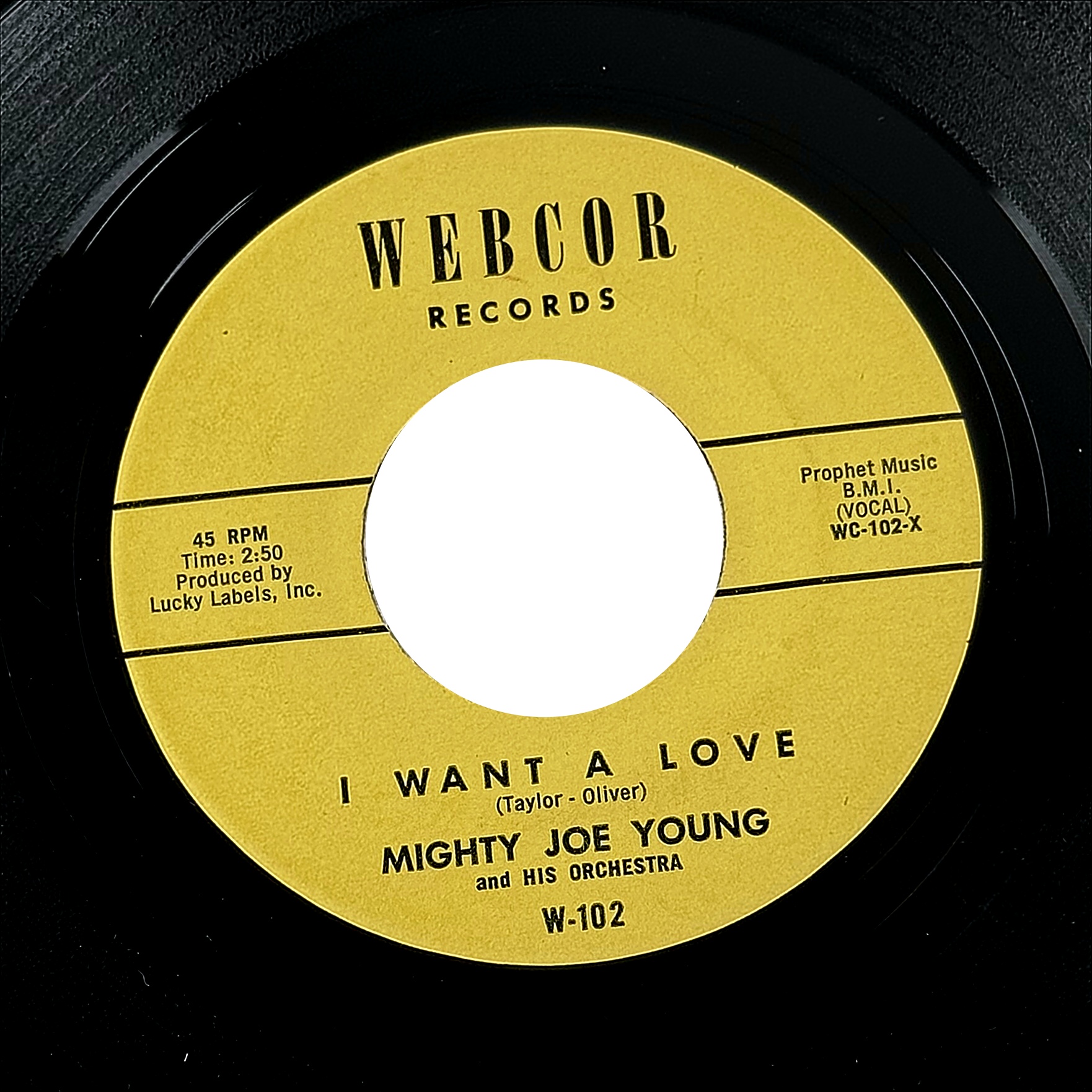 Mighty Joe Young And His Orchestra I Want A Love / Hey Baby 7" Vinyl 45 RPM 1965