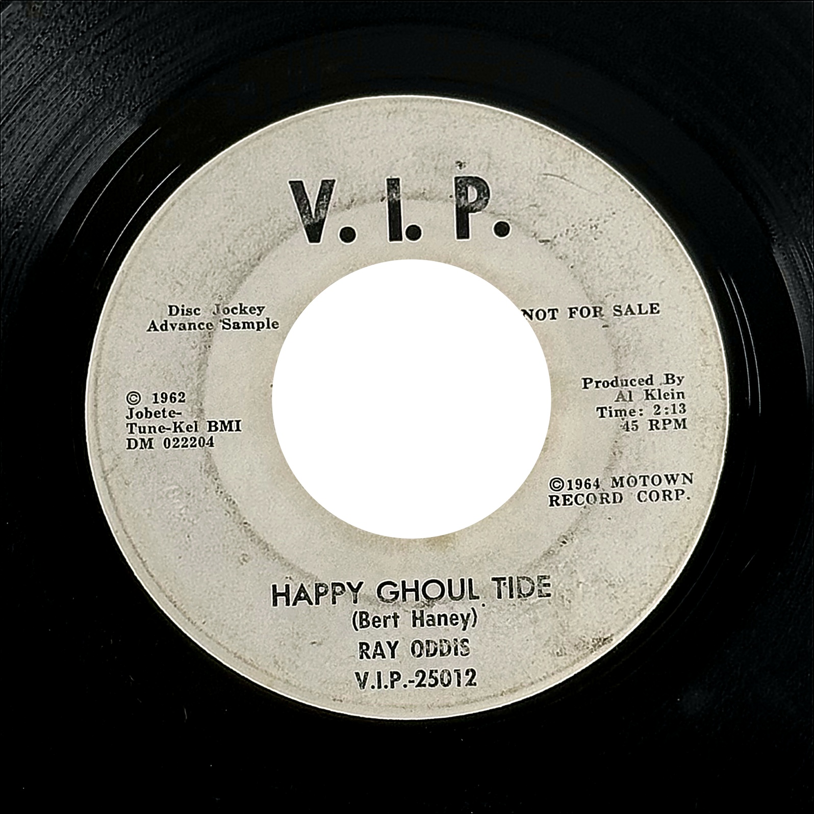 Ray Oddis Happy Ghoul Tide / Randy The Newspaper Boy 7" Vinyl 45 RPM 1964 Rock