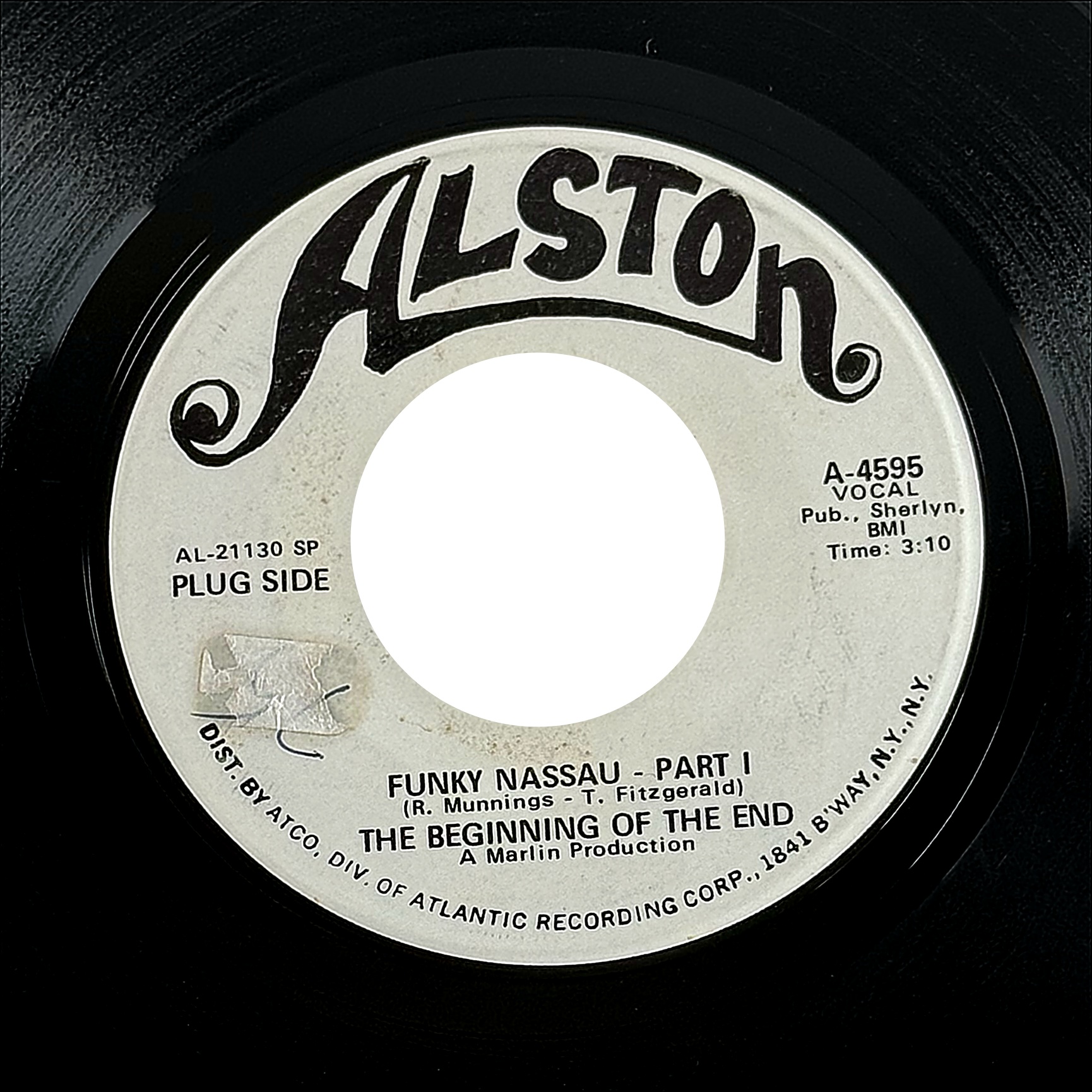 The Beginning Of The End Funky Nassau Part I 7" Vinyl 45 RPM Alston A-4595 1971