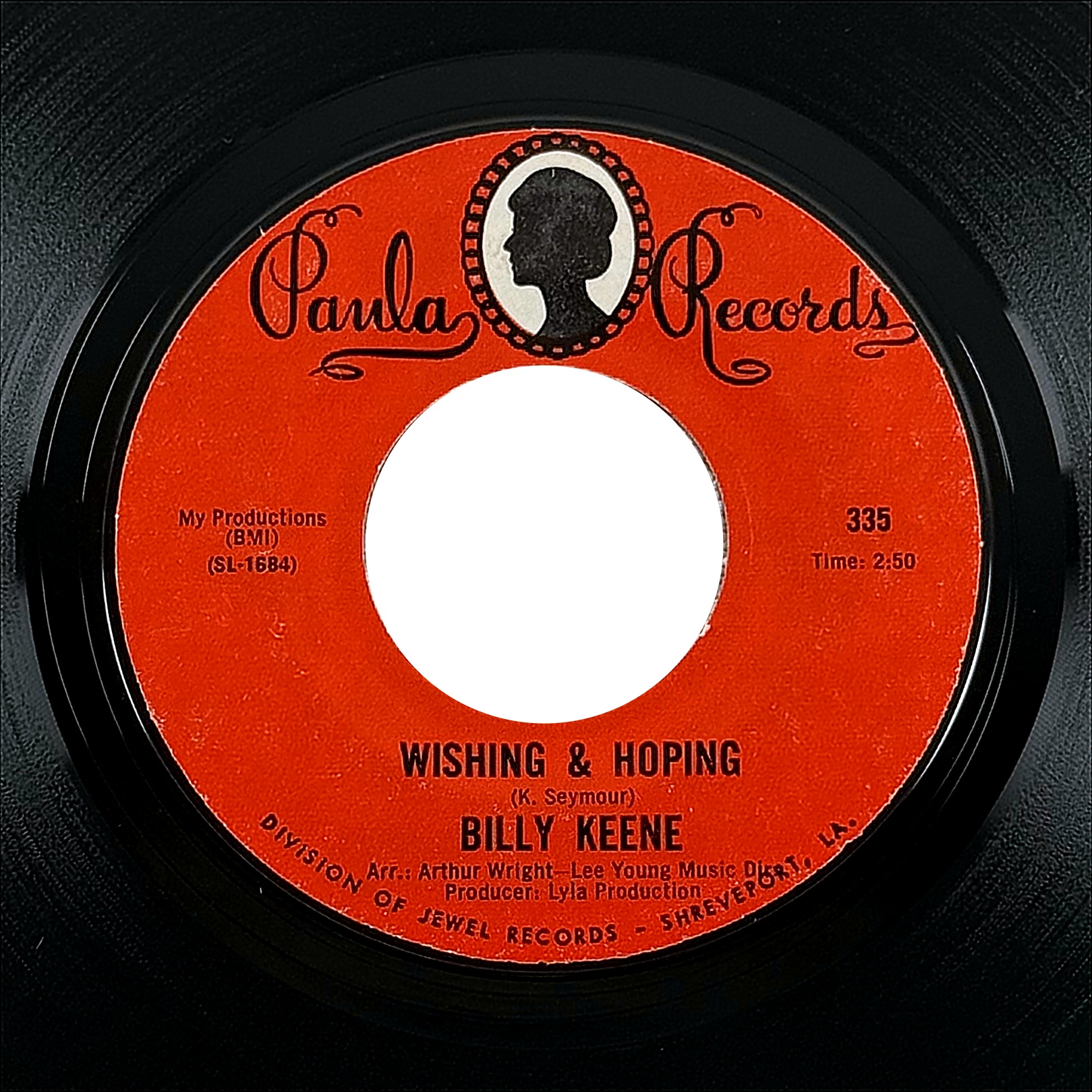 Billy Keene Wishing & Hoping 7" Vinyl 45 RPM Paula Records 335 1970 1970s Single