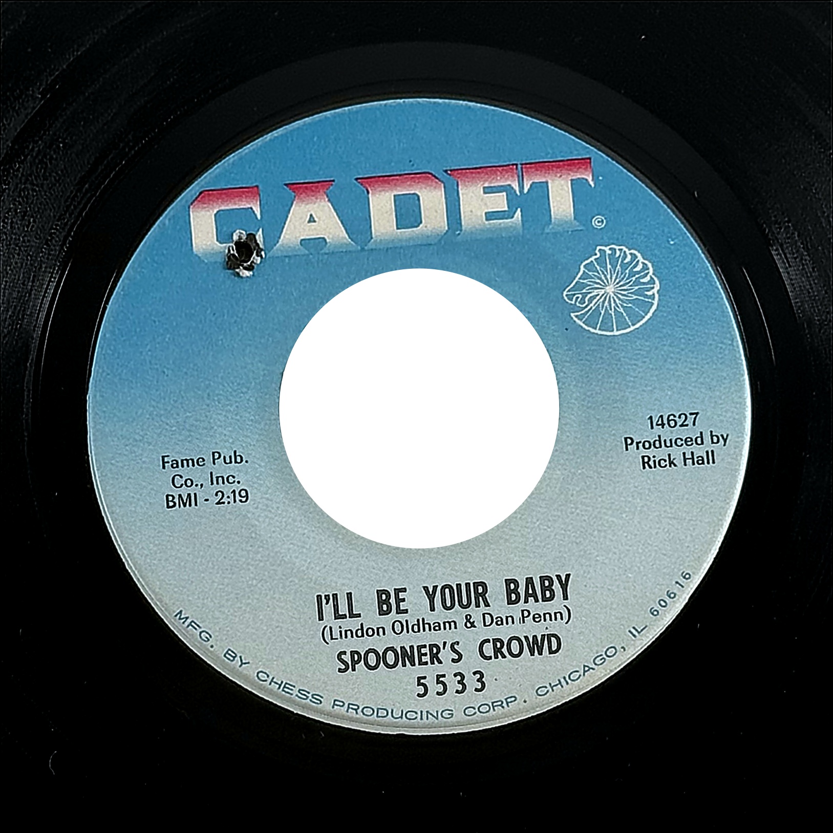 Spooner's Crowd I'll Be Your Baby 7" Vinyl 45 RPM Cadet 5533 1966 1960s Single