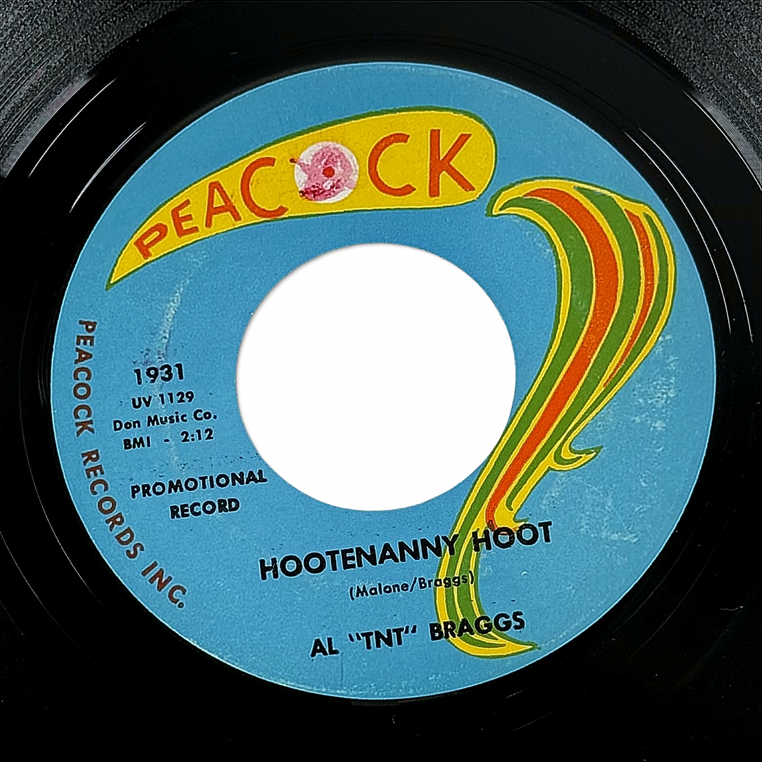 Al "Tnt" Braggs Hootenanny Hoot / I Just Can't Get Over You 7" Vinyl 45 RPM 1964