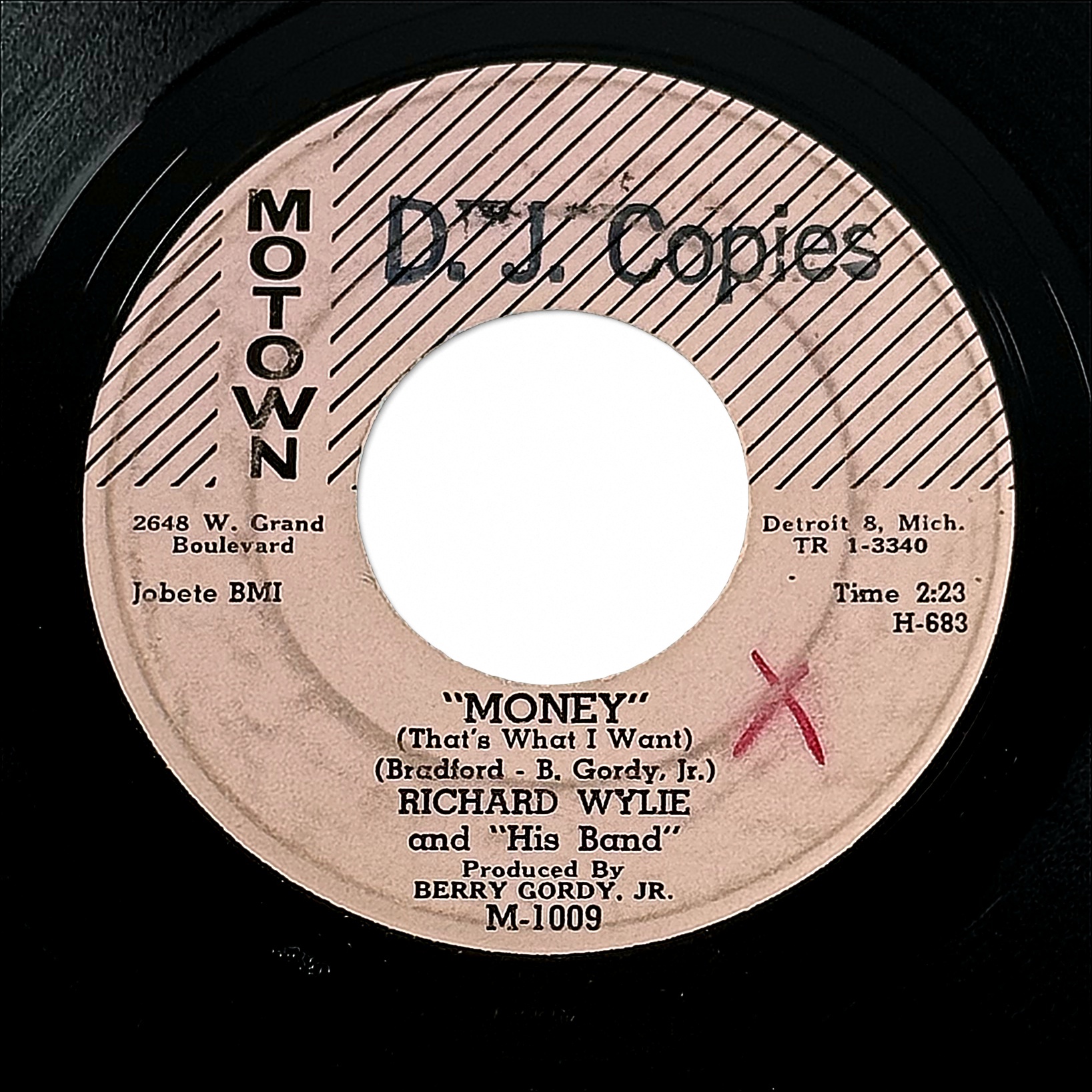 Richard Wylie And "His Band" "Money" (That's What I Want) 7" Vinyl 45 RPM Motown